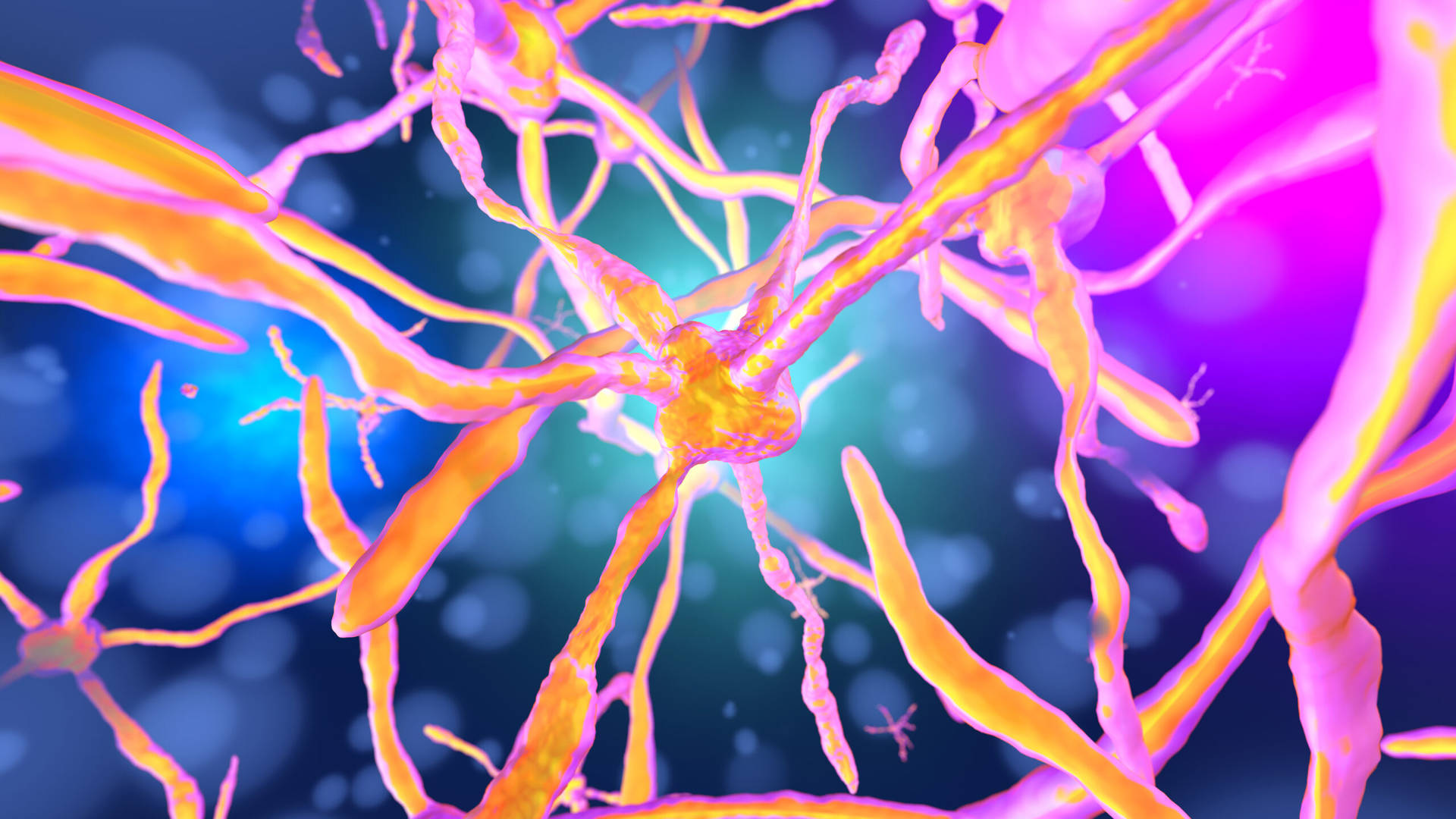 Glowing Volatile Neurons Up-close Wallpaper