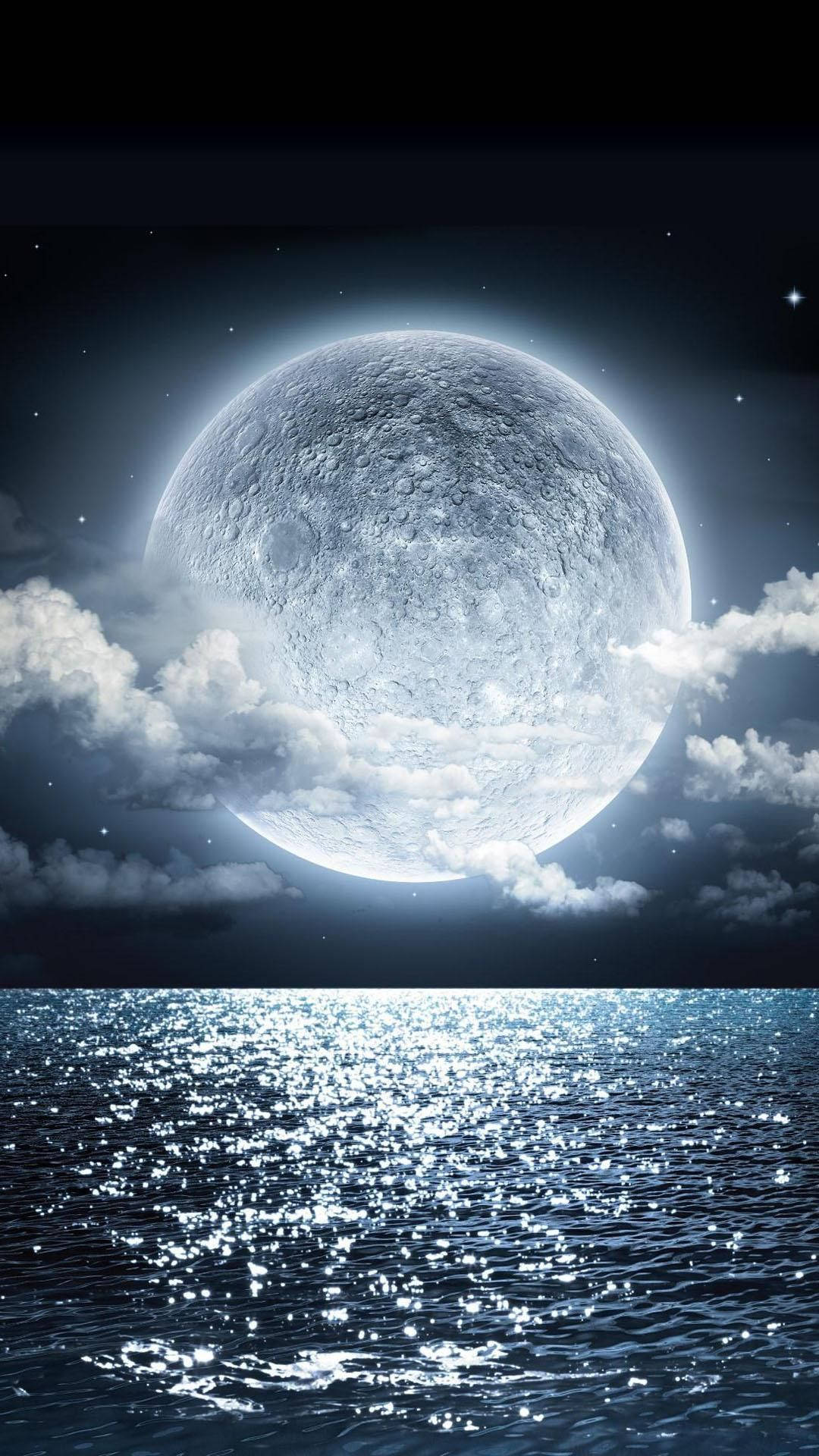 Leuchtenderweißer Schöner Mond Wallpaper
