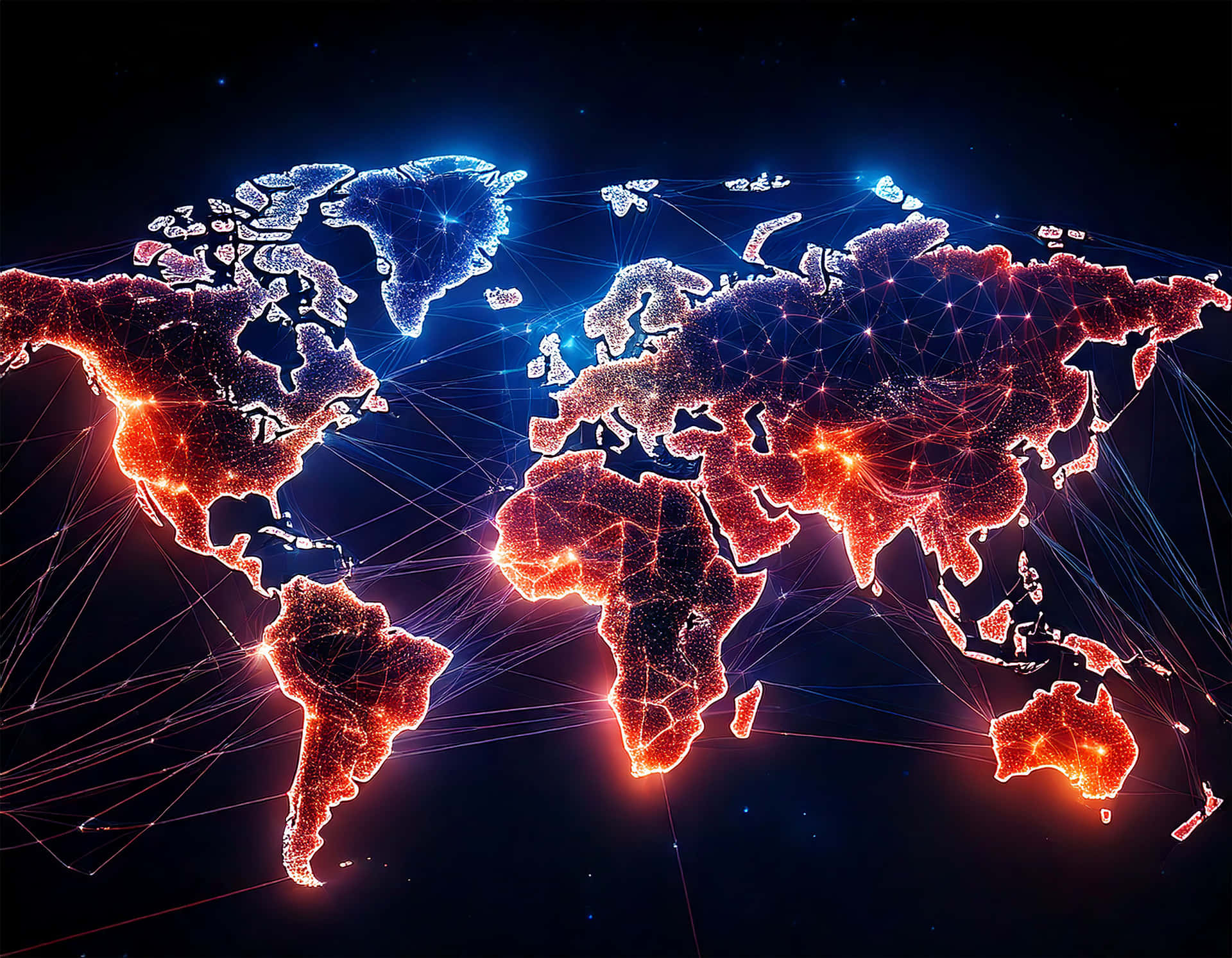 Glowing World Map Wallpaper