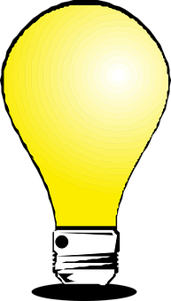 Glowing Yellow Lightbulb Illustration PNG