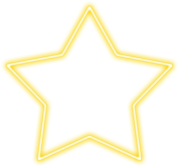 Glowing Yellow Neon Star PNG