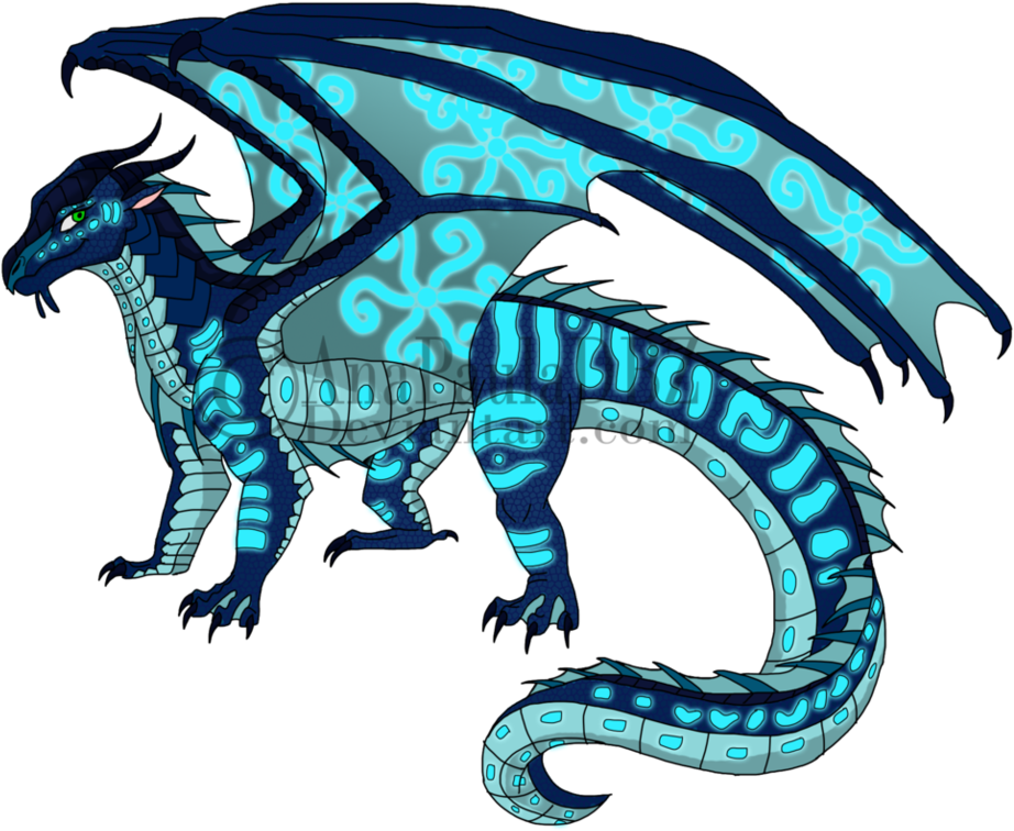 Glowing_ Blue_ Dragon_ Artwork PNG