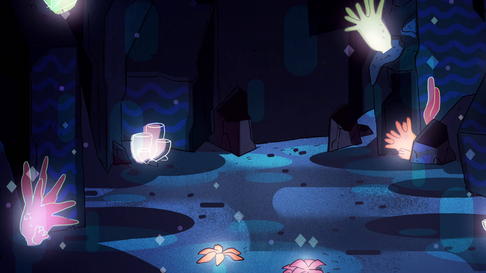 Glowy Landscape Steven Universe Ipad Background