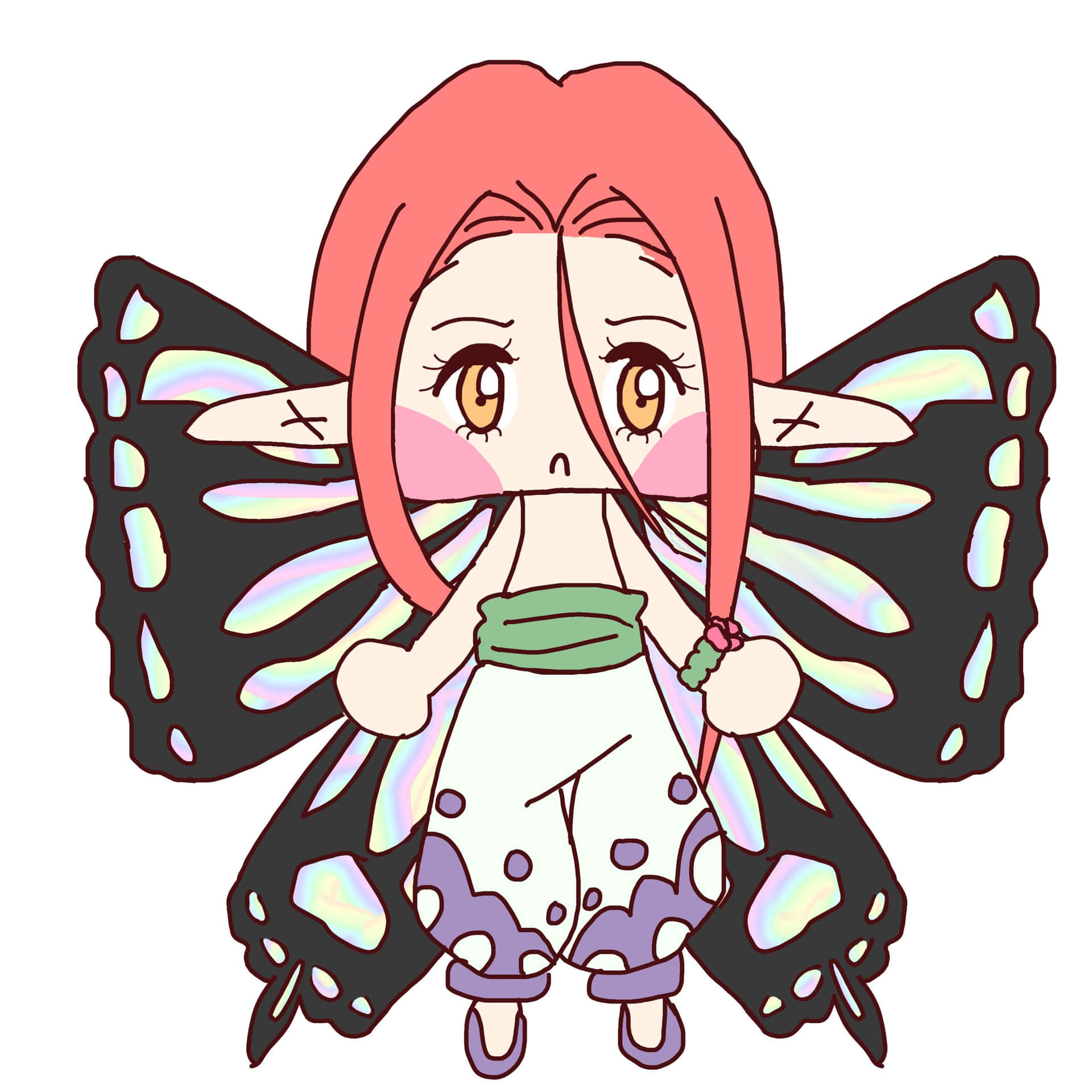 Gloxinia Anime Personage Illustratie Achtergrond