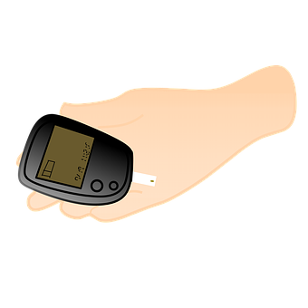 Glucose Monitoring Deviceon Hand PNG
