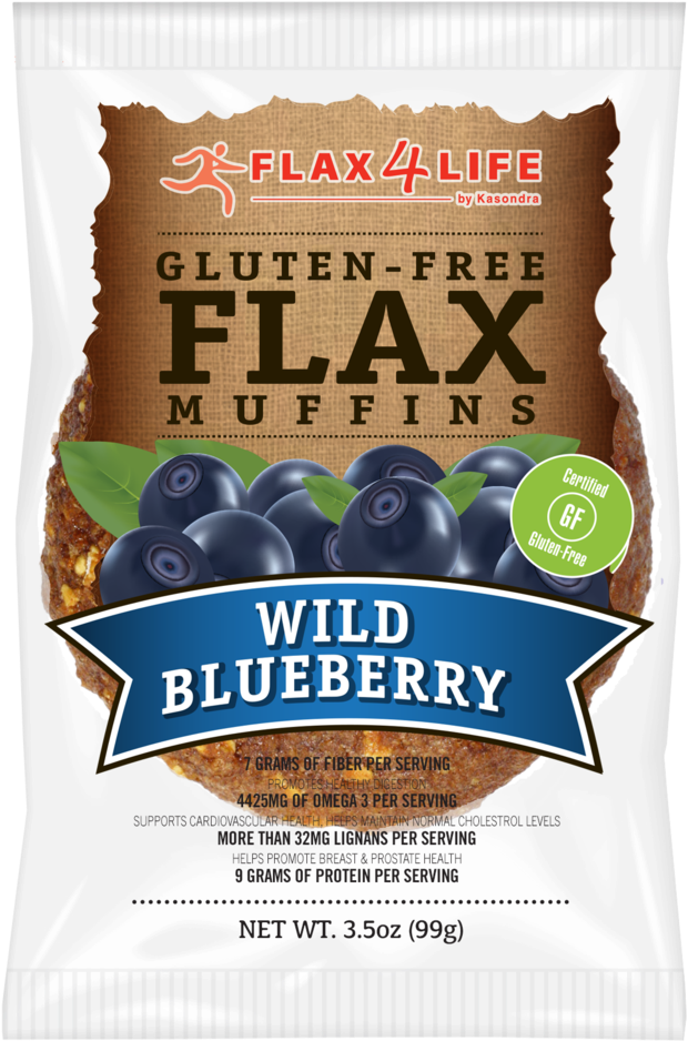 Gluten Free Blueberry Flax Muffins Package PNG