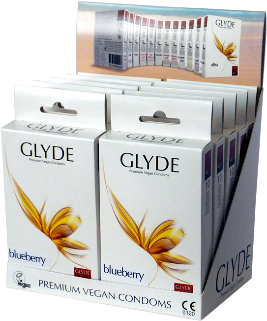 Glyde Vegan Condoms Product Display PNG