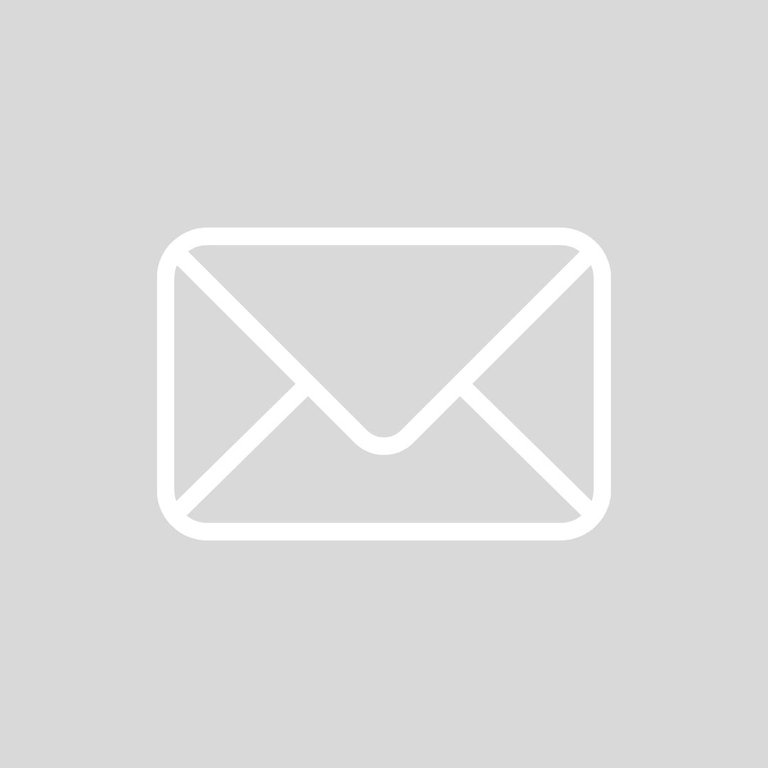 Enjoy the clean, modern look of Gmail. Background — A minimalist white outline of an envelope centered on a solid gray background.