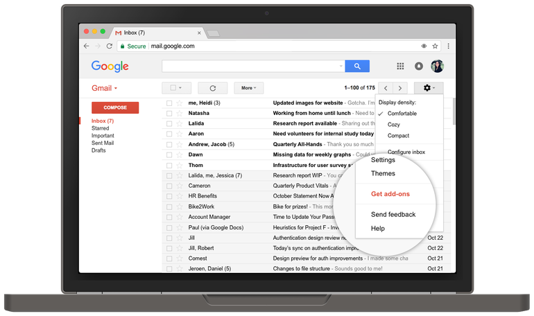 Gmail Inbox Interface PNG