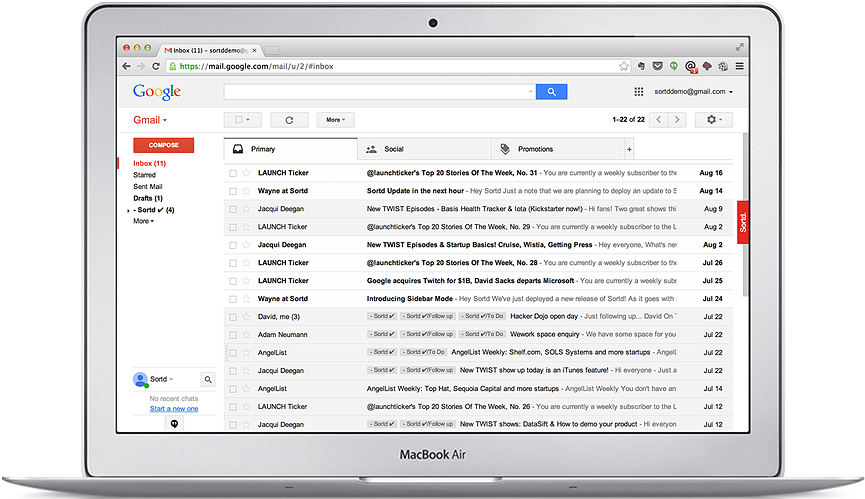 Gmail Inbox Interfaceon Mac Book PNG