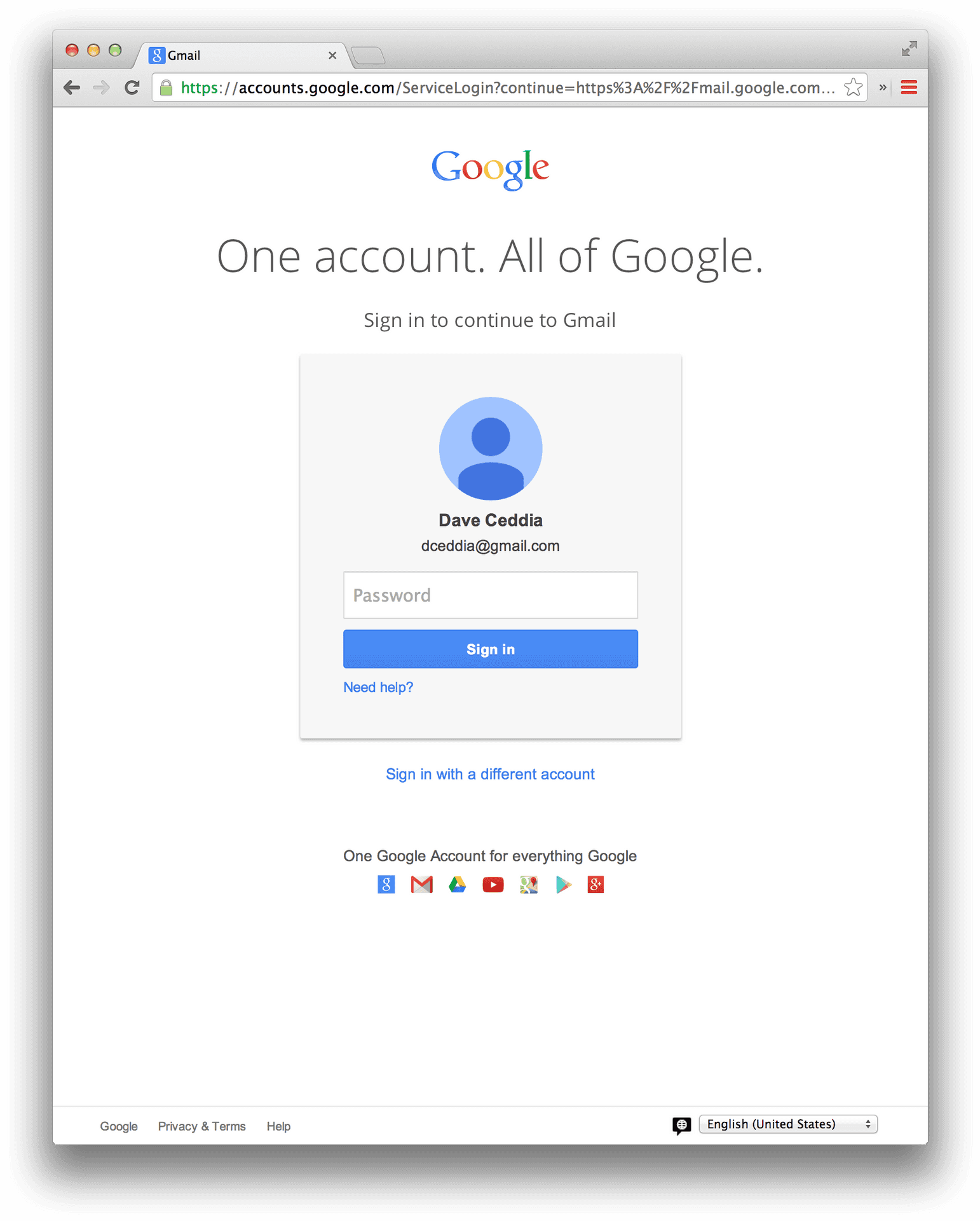 Gmail Login Screen Dave Ceddia PNG