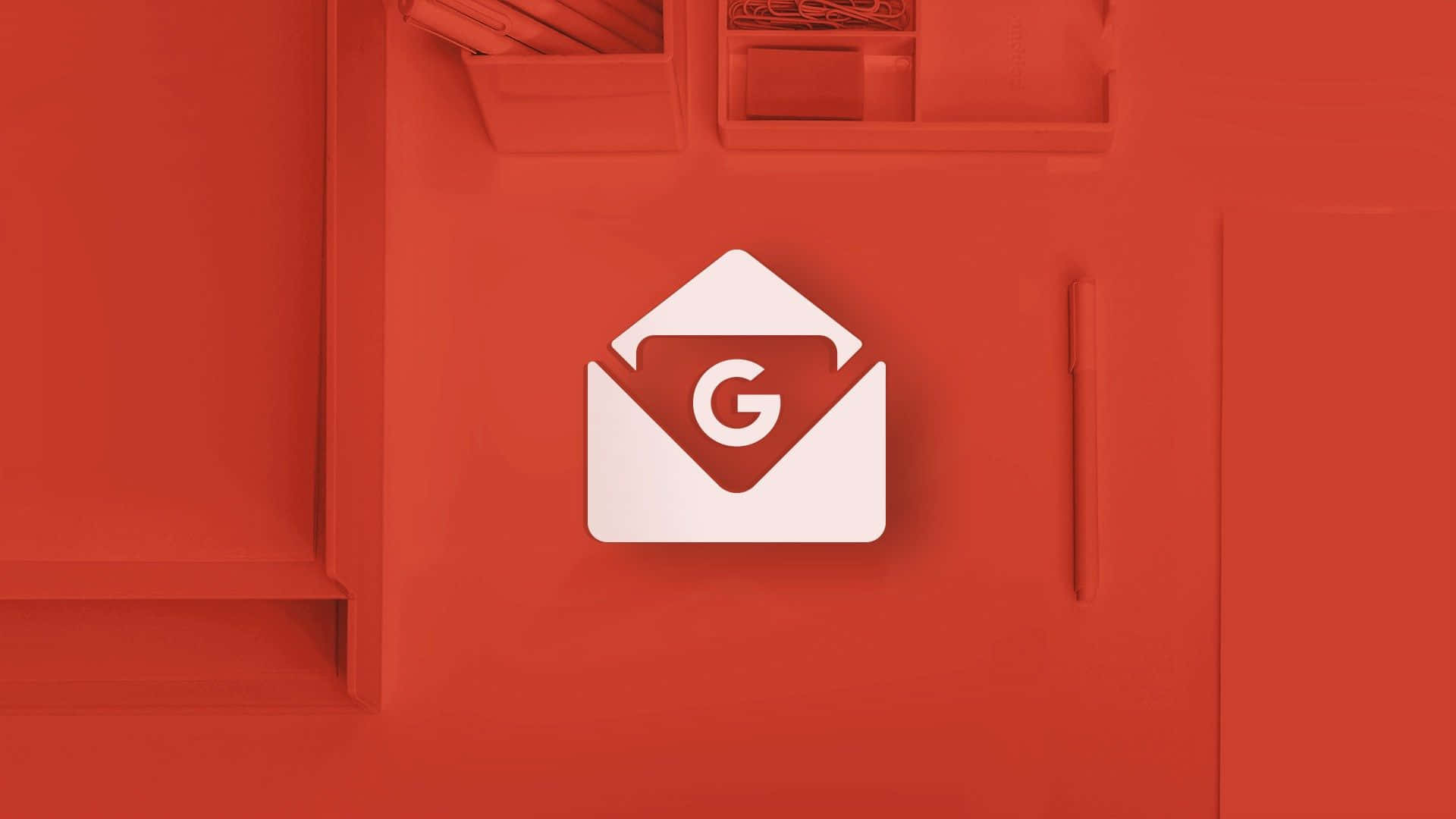 Download Google Mail Logo On A Red Background | Wallpapers.com