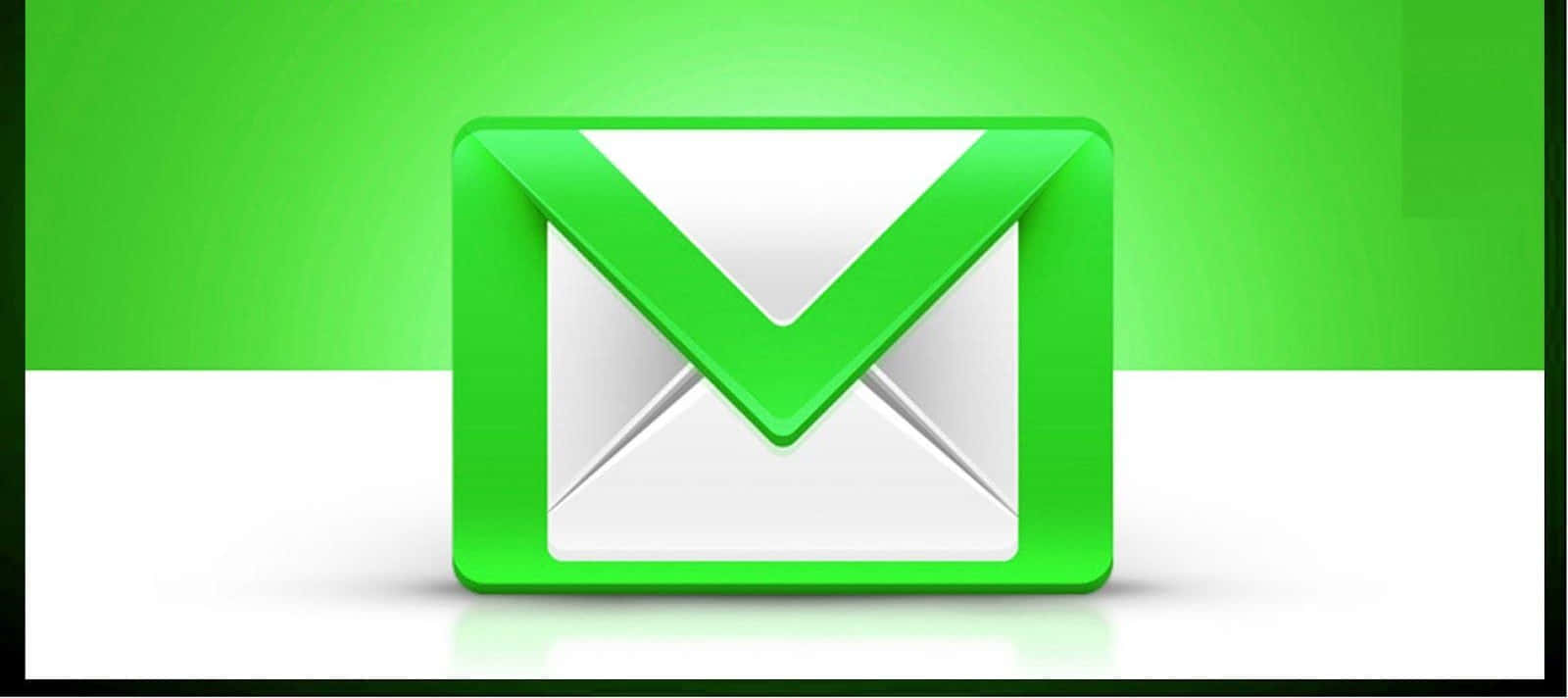 A Green And White Mail Icon On A Green Background