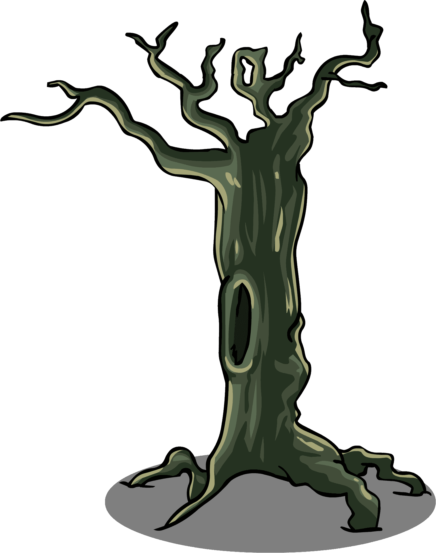 Gnarled_ Tree_ Trunk_ Vector PNG