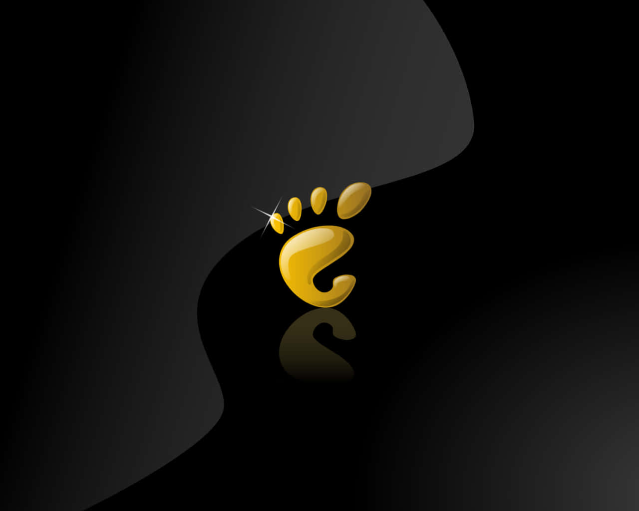 A Golden Foot Logo On A Black Background