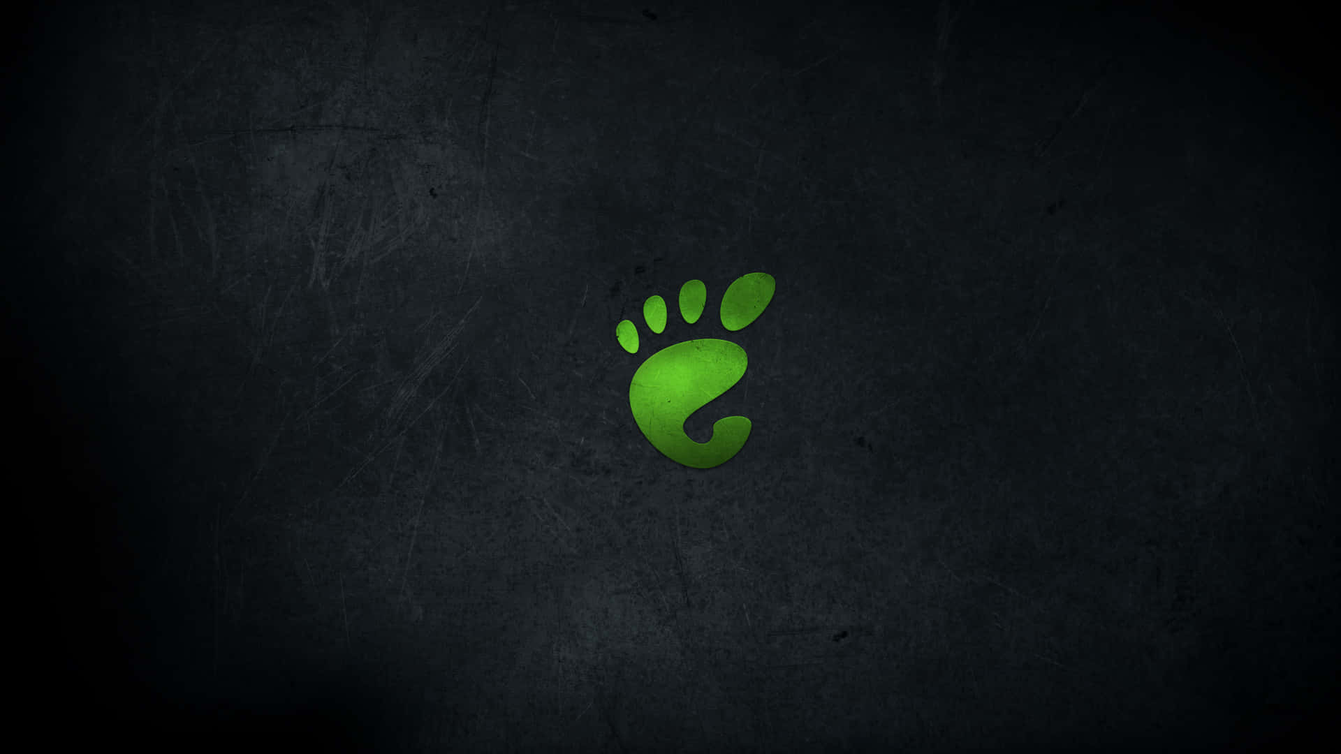 A Green Footprint On A Black Background