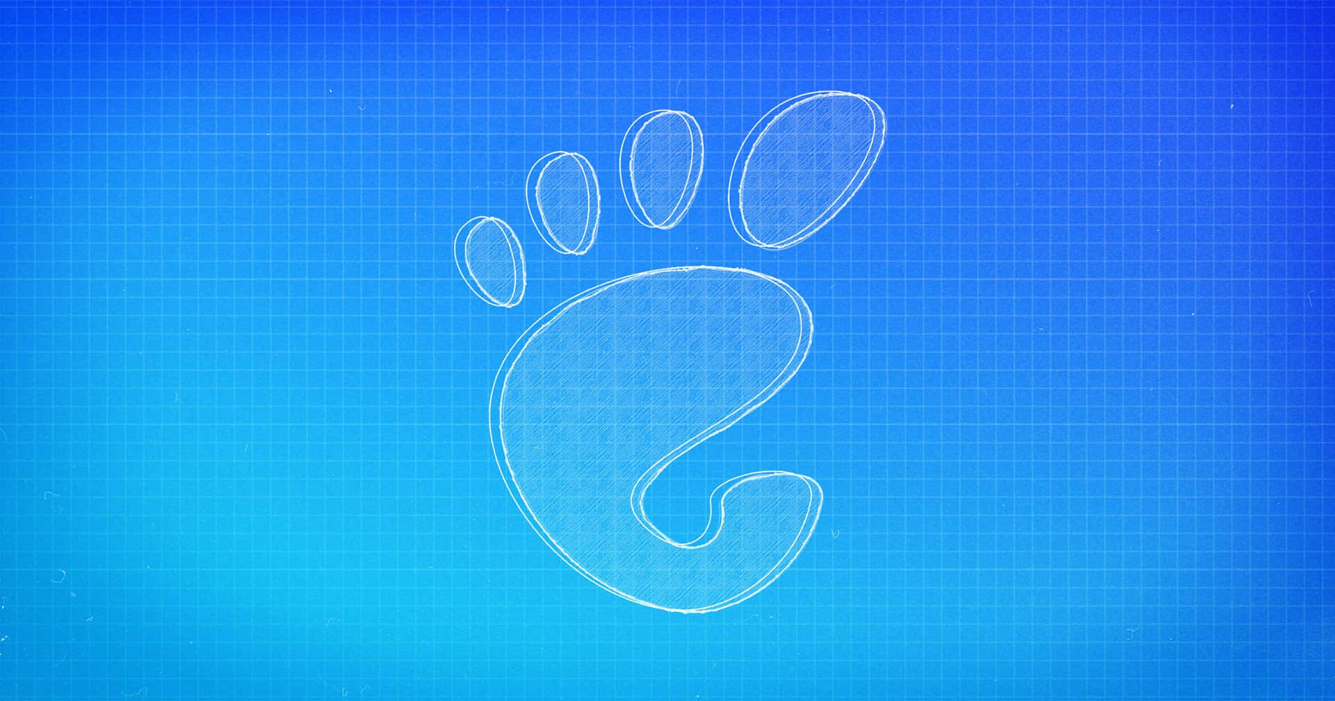 A Blue Background With A Foot Print On It