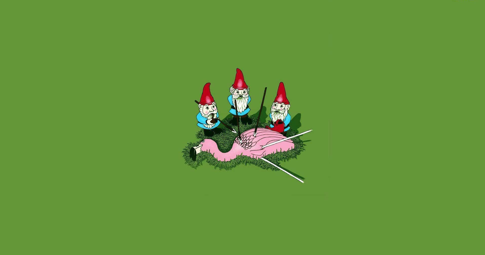 Delightful Gathering of Gnomes Under a Tree