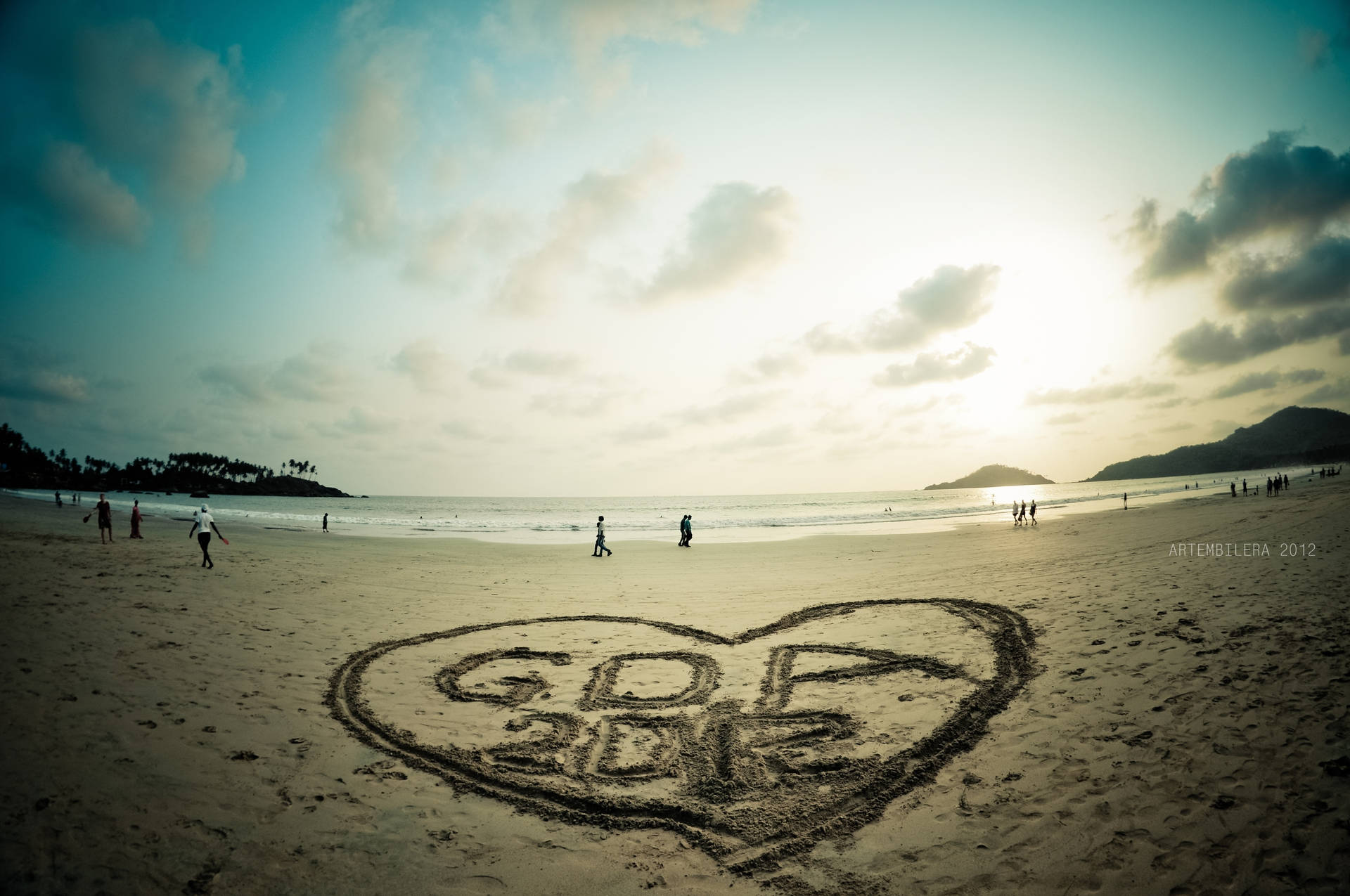 Goa India Heart In Sand Wallpaper