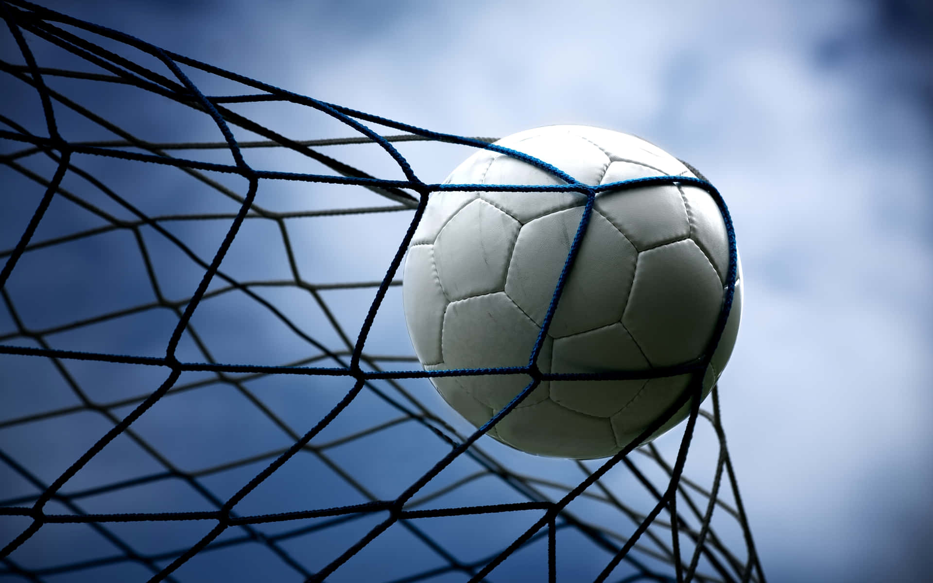 Goal Moment Soccer Ball In Net Wallpaper