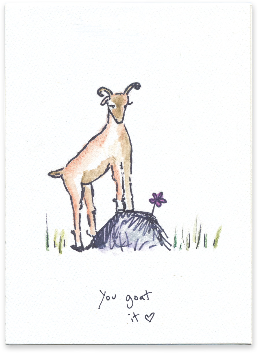Goat Motivational Sketch PNG