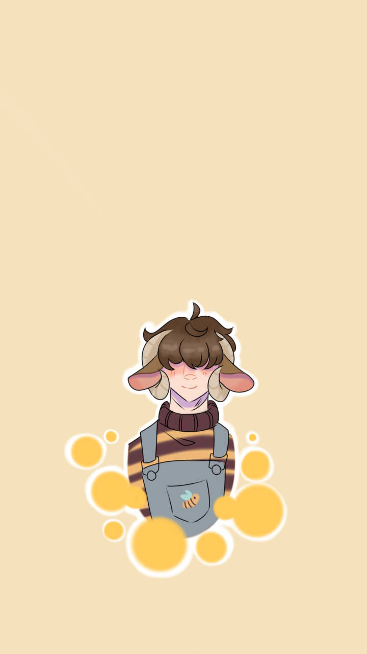 Quirky Goat Tubbo in Digital Art Wallpaper