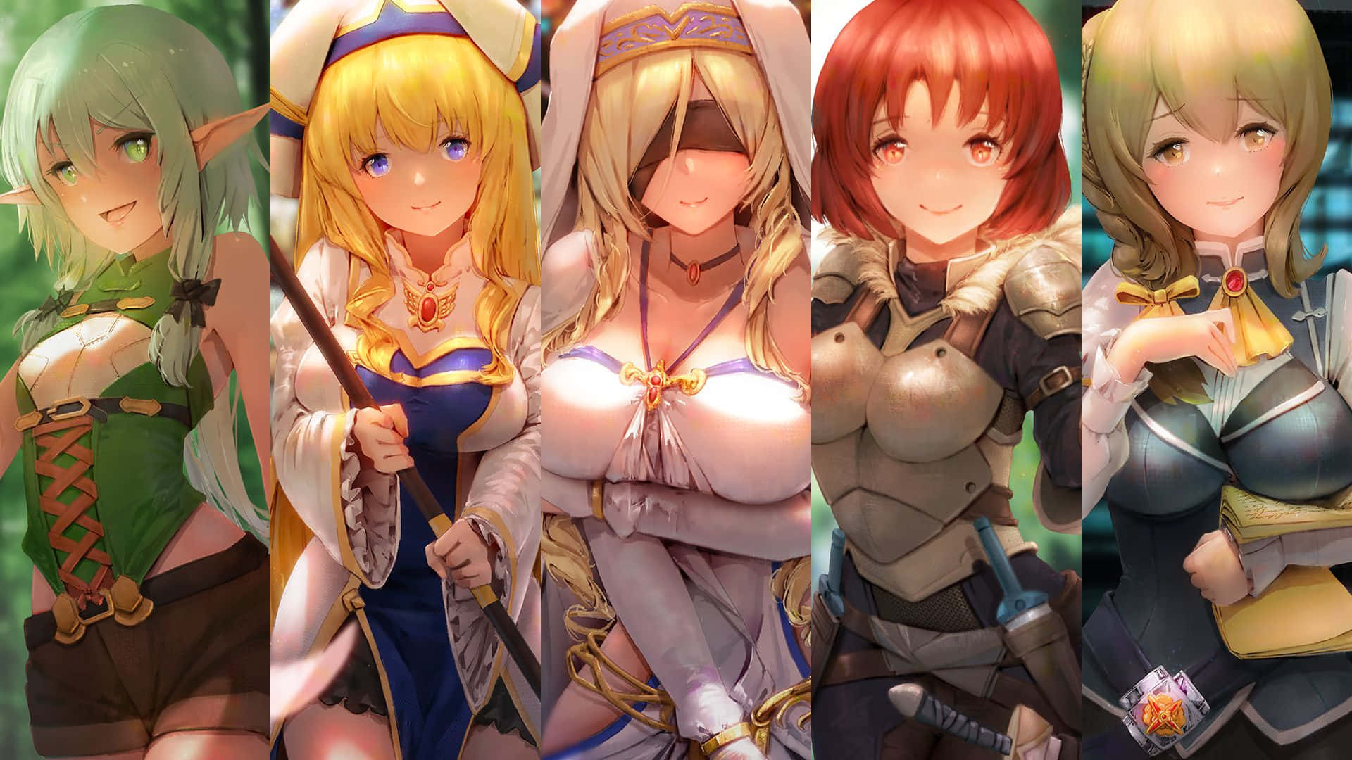 Goblin Slayer Personages Collage Achtergrond