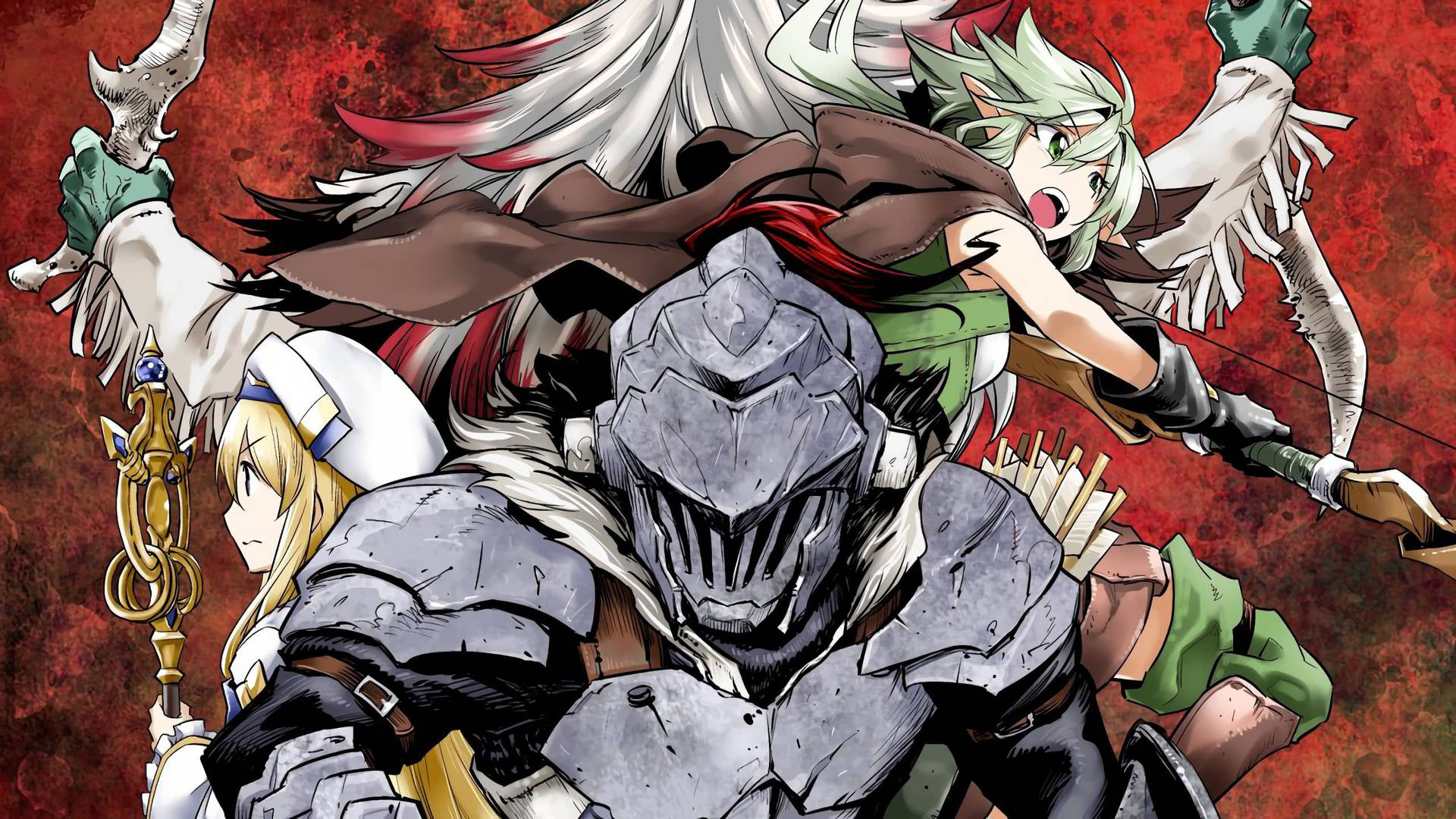 Goblin Slayer and High Elf Archer team up to take on the monsters! Wallpaper