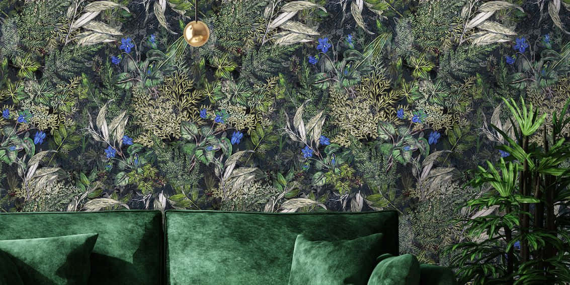 Goblincore Velvet Couch Forest Wallpaper Wallpaper