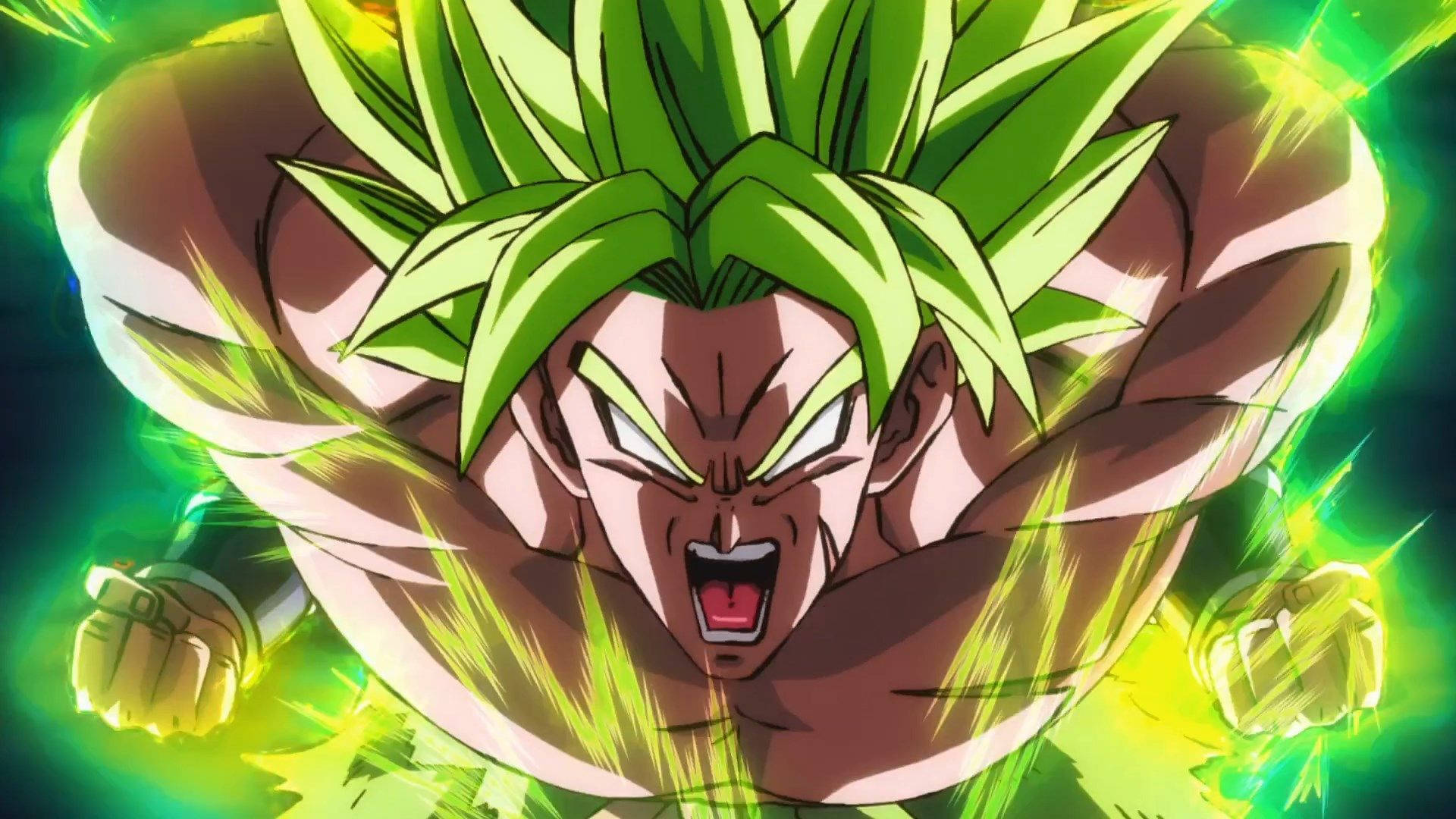 Fierce warrior, Broly, confronts an enemy in an epic combat. Wallpaper