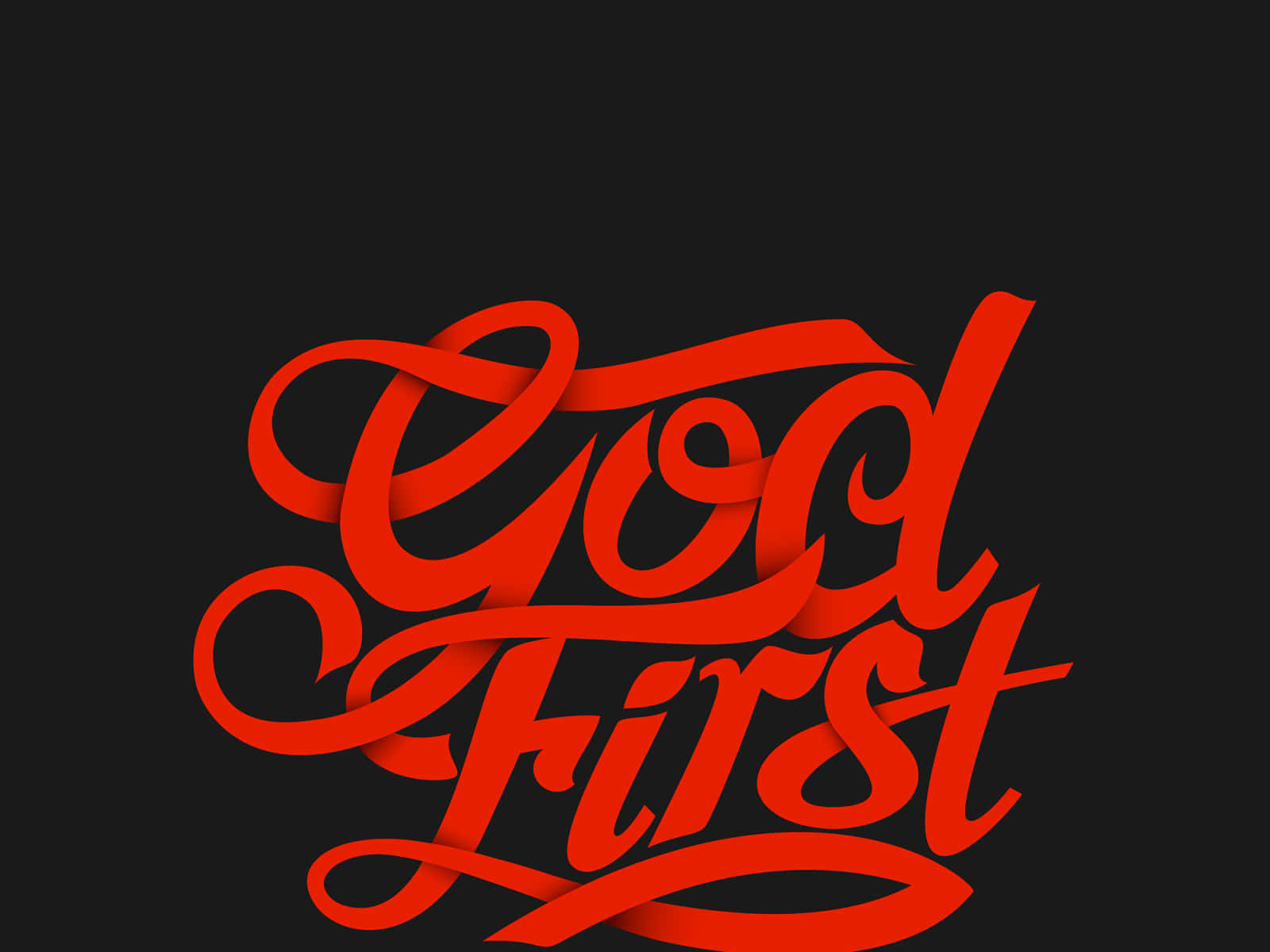 God First Calligraphy Design Wallpaper