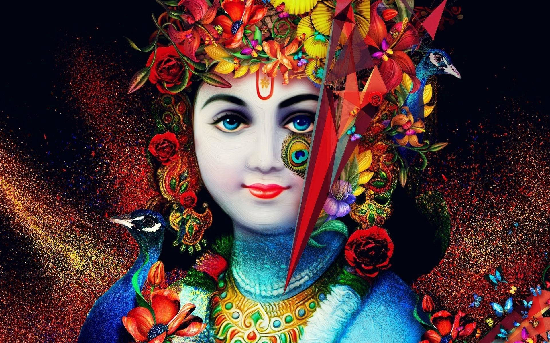 Diosfull Hd Señor Krishna Fondo de pantalla