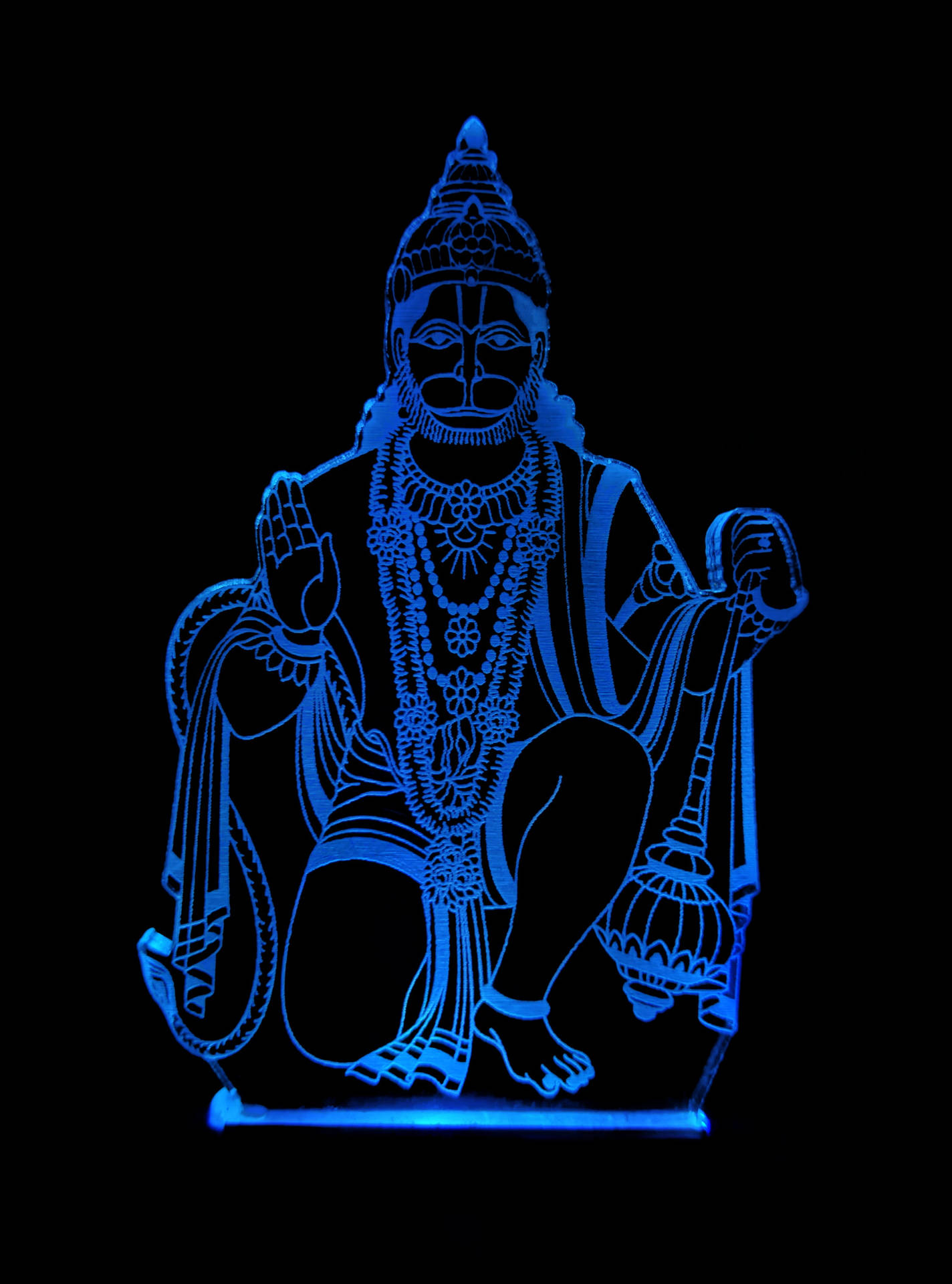 Download God Hanuman Blue And Black Wallpaper 