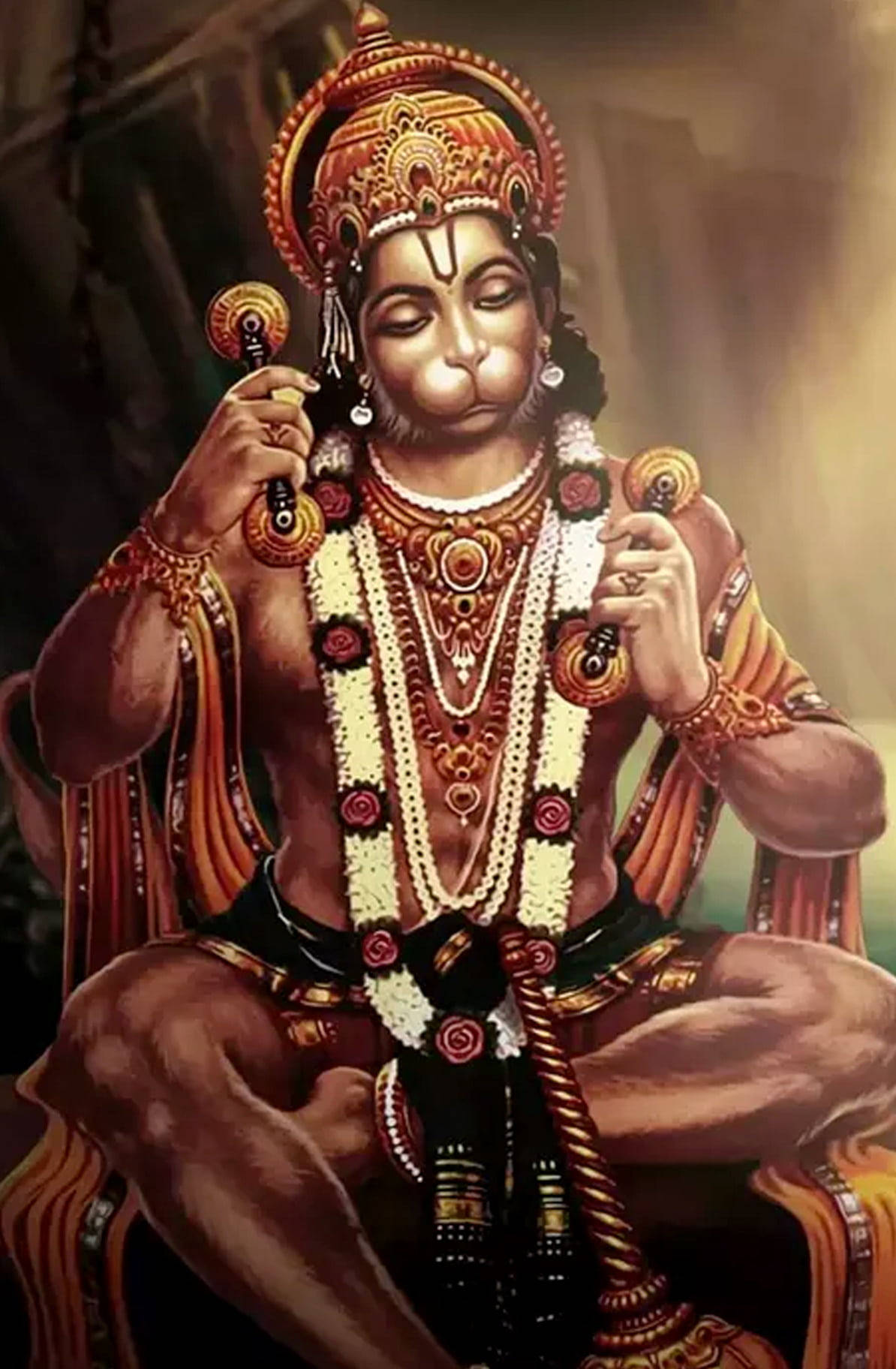 God Hanuman Brown Aesthetic Phone