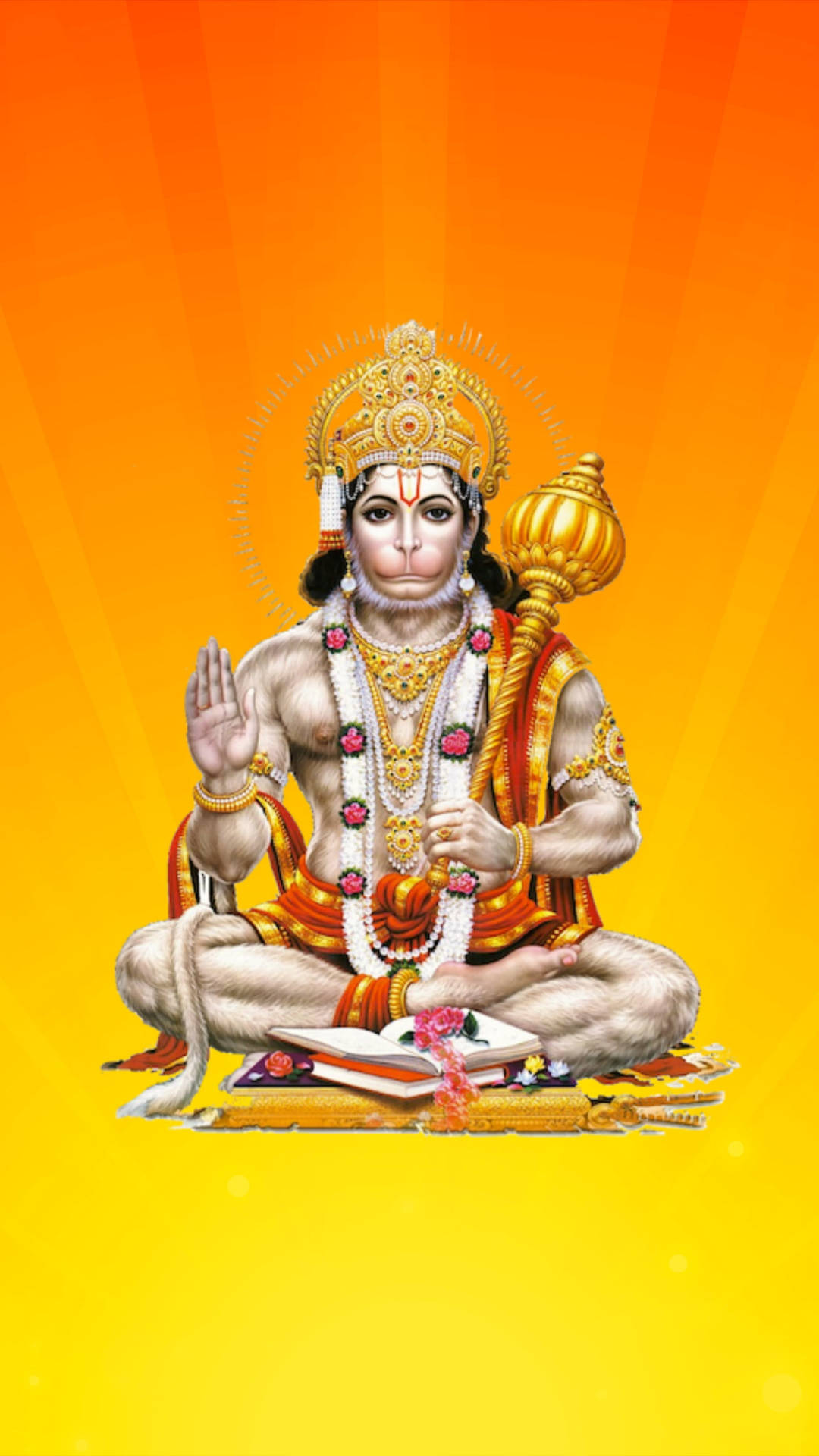 God Hanuman Orange Gradient Aesthetic
