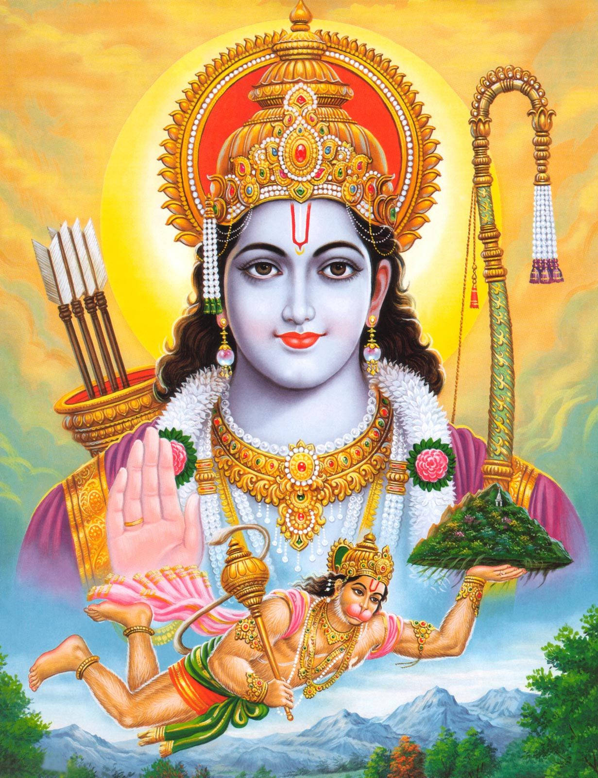 God Hanuman Sri Rama Wallpaper