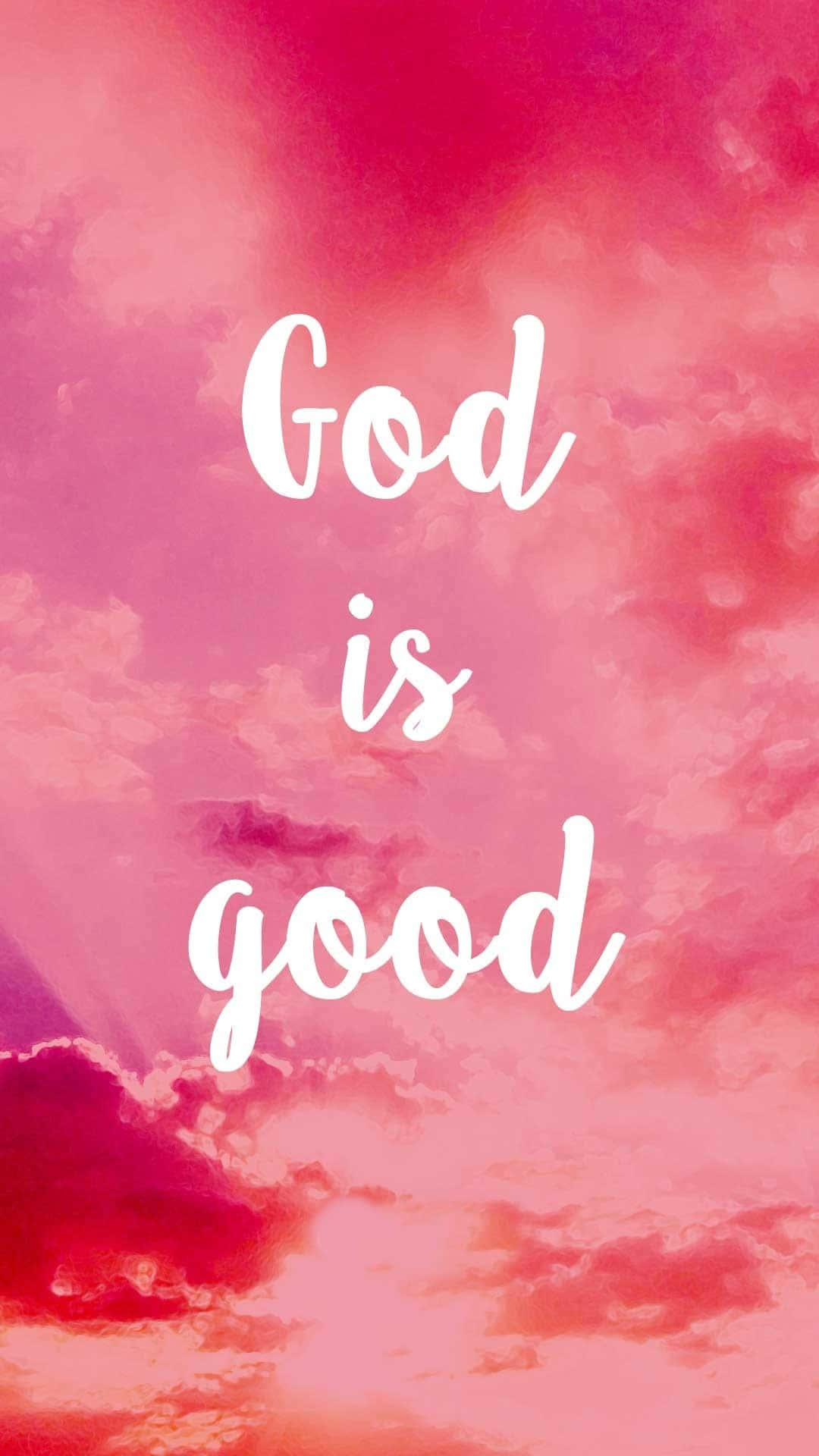 God Is Good Against Pink Clouds Wallpaper