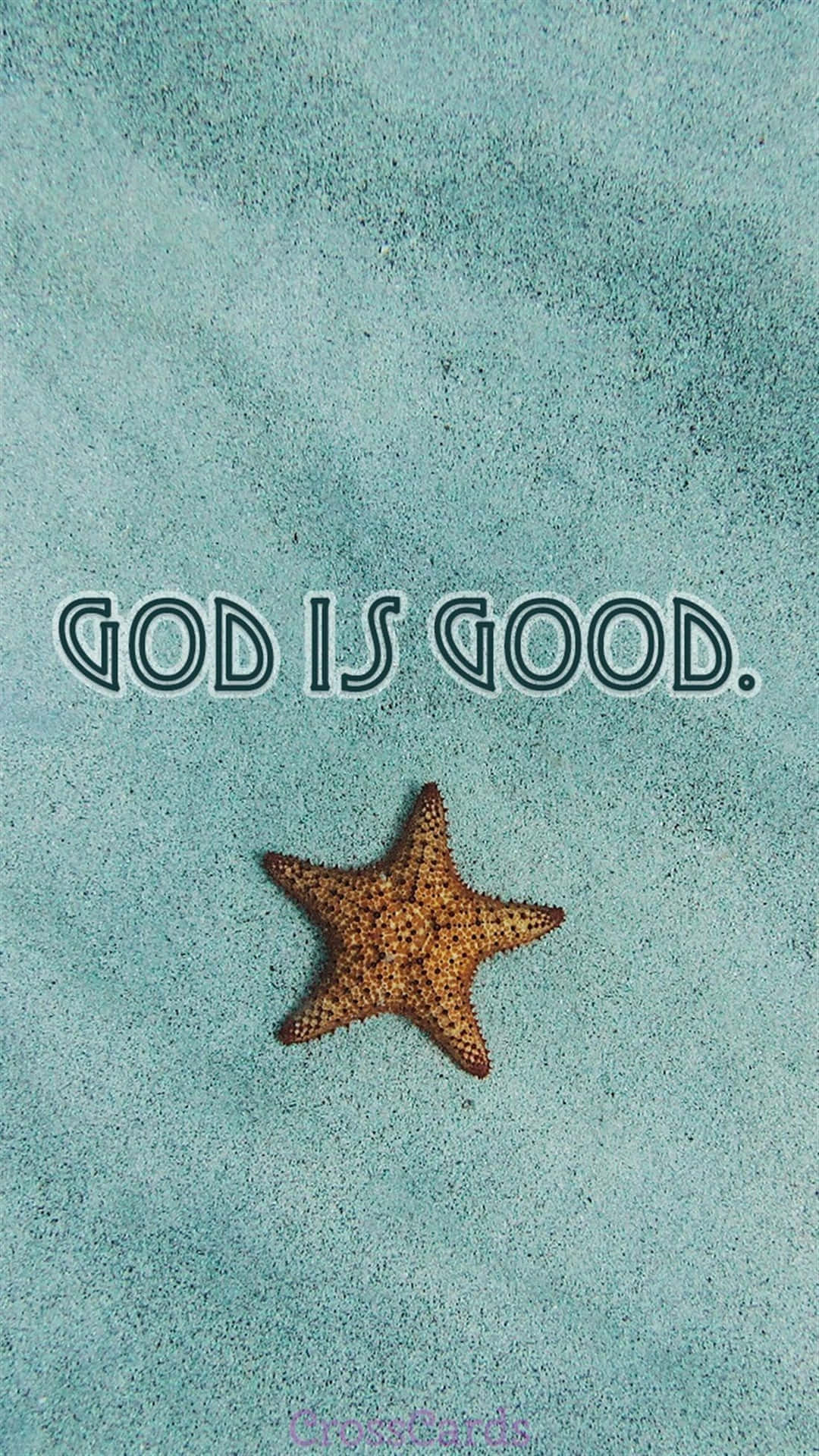 Gud er god og stjernefisk er blå Wallpaper