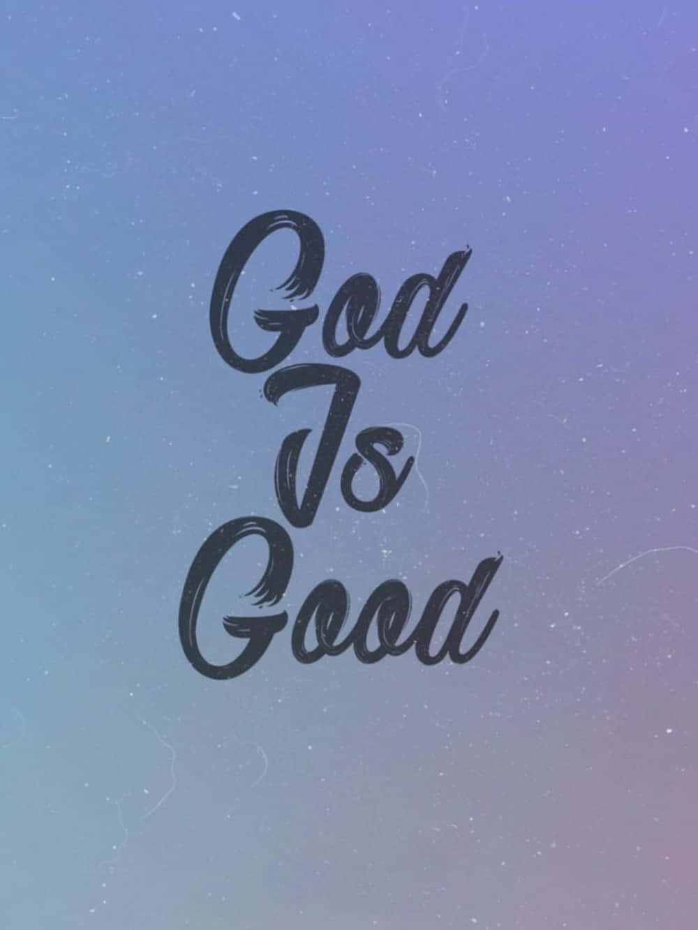 Gradient Purple God Is Good In Cursive Font Wallpaper