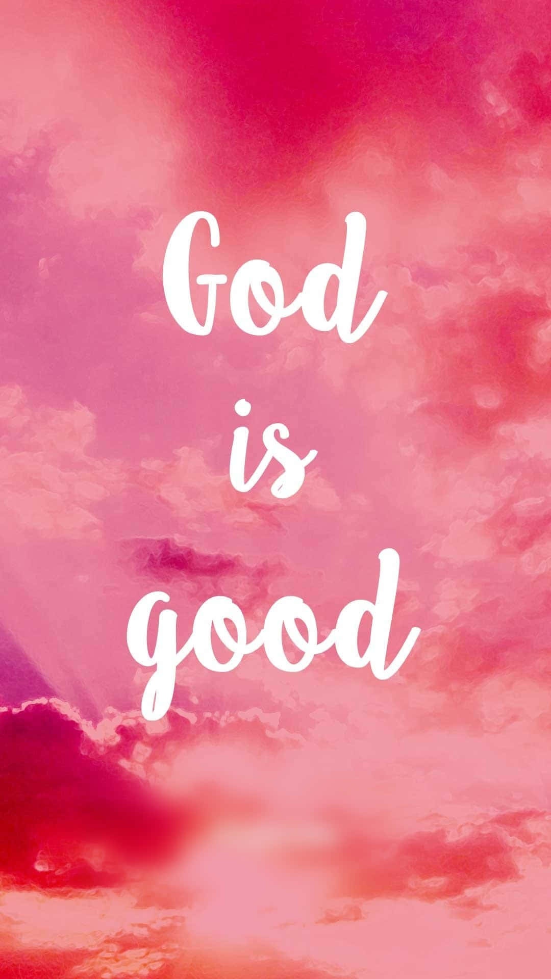 God Is Good Pink Sky Inspirational Quote Wallpaper