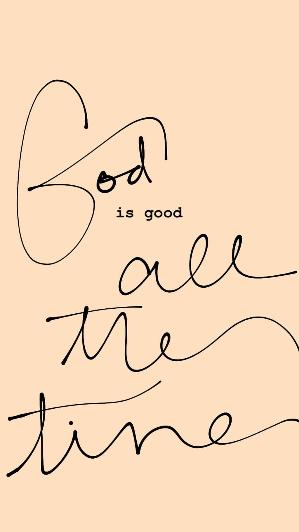 Light Pink Cursive God Is Good All The Time Wallpaper