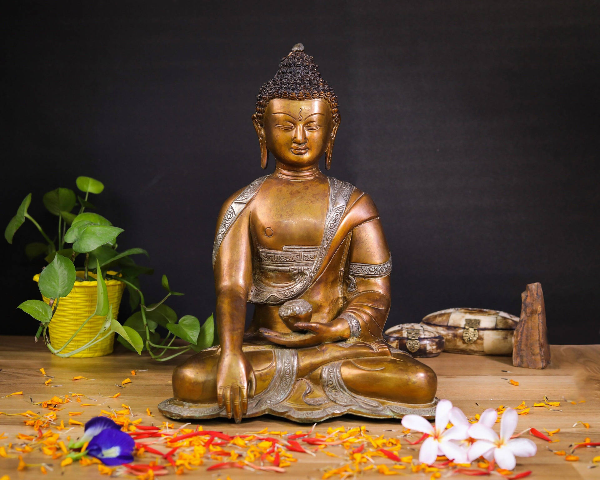 Diosordenador Buda Santuario Fondo de pantalla