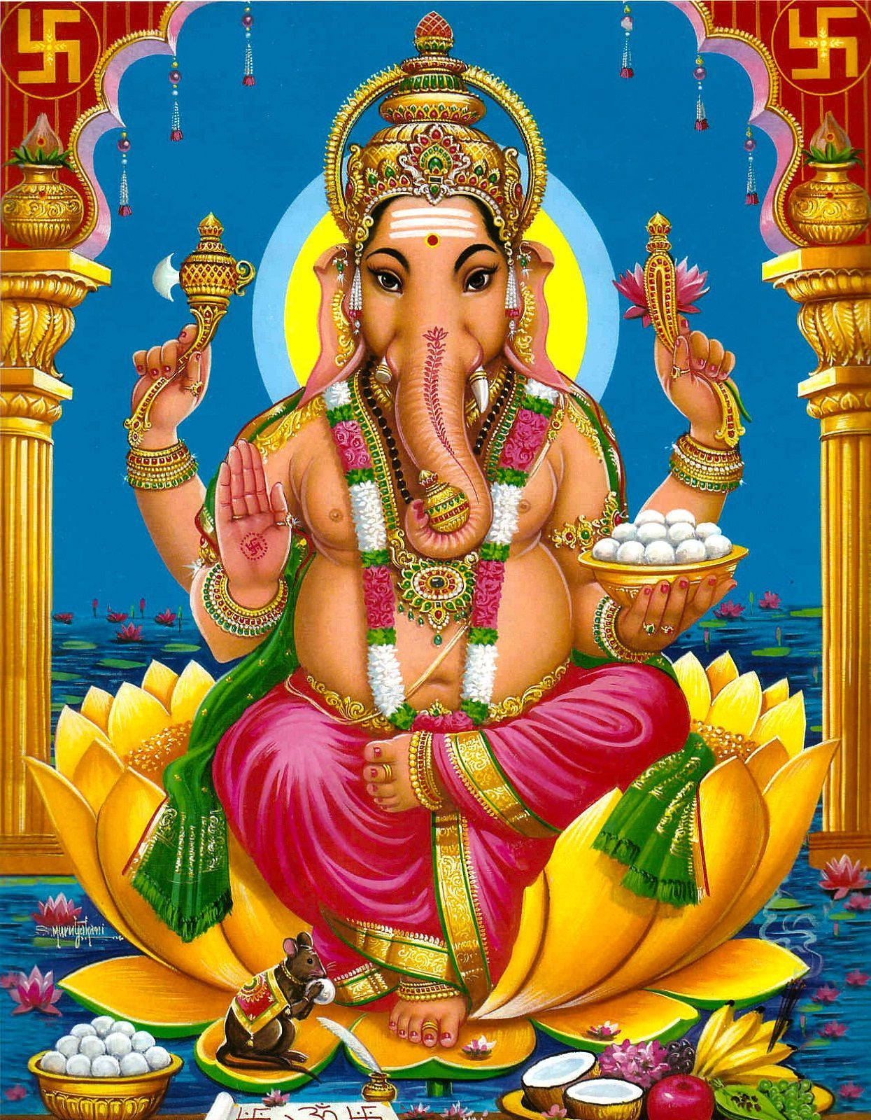 Gudmobil Ganesha Med Offer. Wallpaper