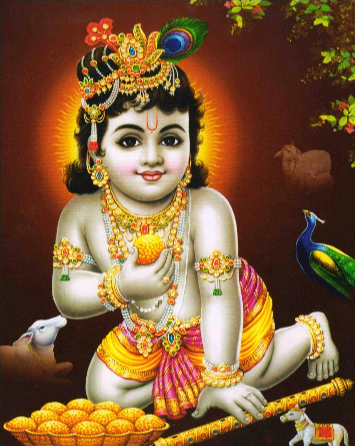 God Mobile Krishna Hindu Deity Symbolisms Wallpaper
