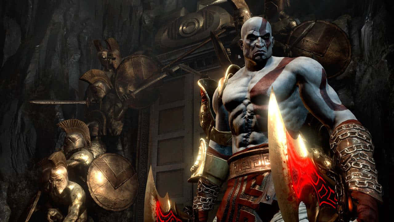 Släpplös Kratos Ilska I God Of War 3 På Din Dator- Eller Mobiltelefon Bakgrundsbild. Wallpaper