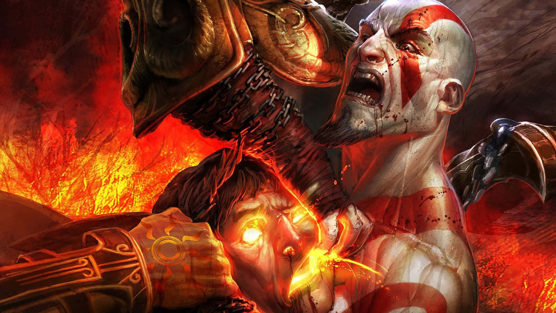 Kratos Unleashes His Wrath Into The Heavens Wallpaper