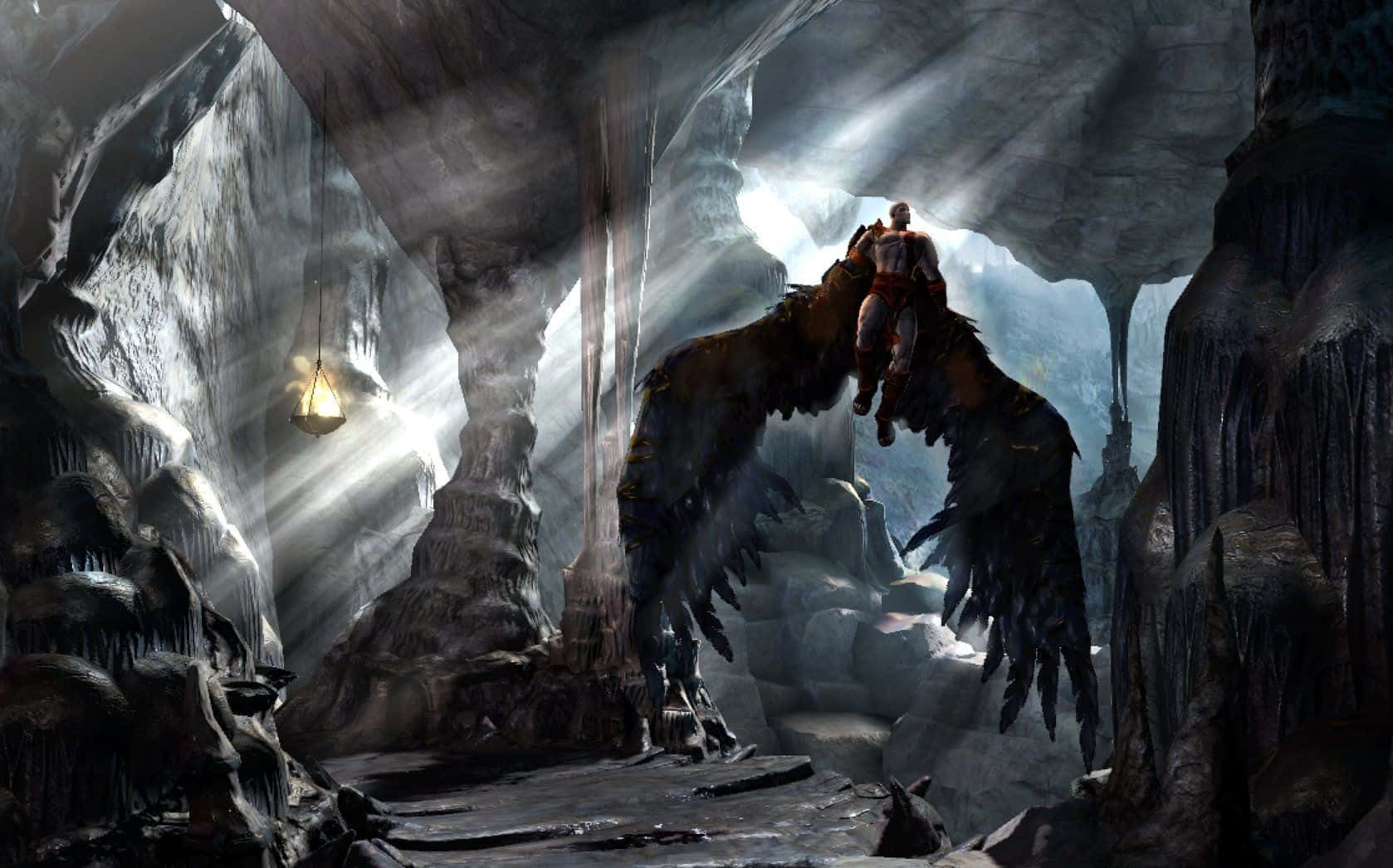 Kratos Fighting to the Death in God of War 3 Wallpaper