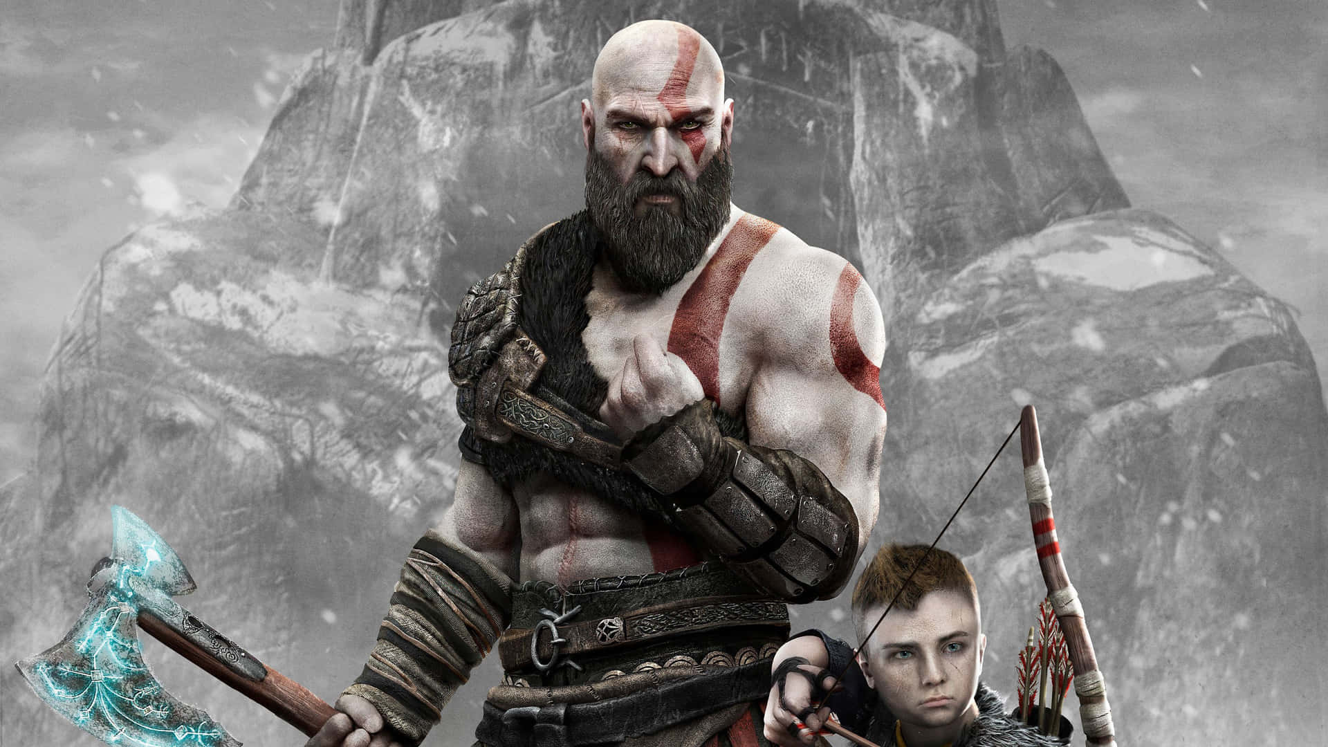Kratos tager kampen til nye verdener i God of War 5. Wallpaper