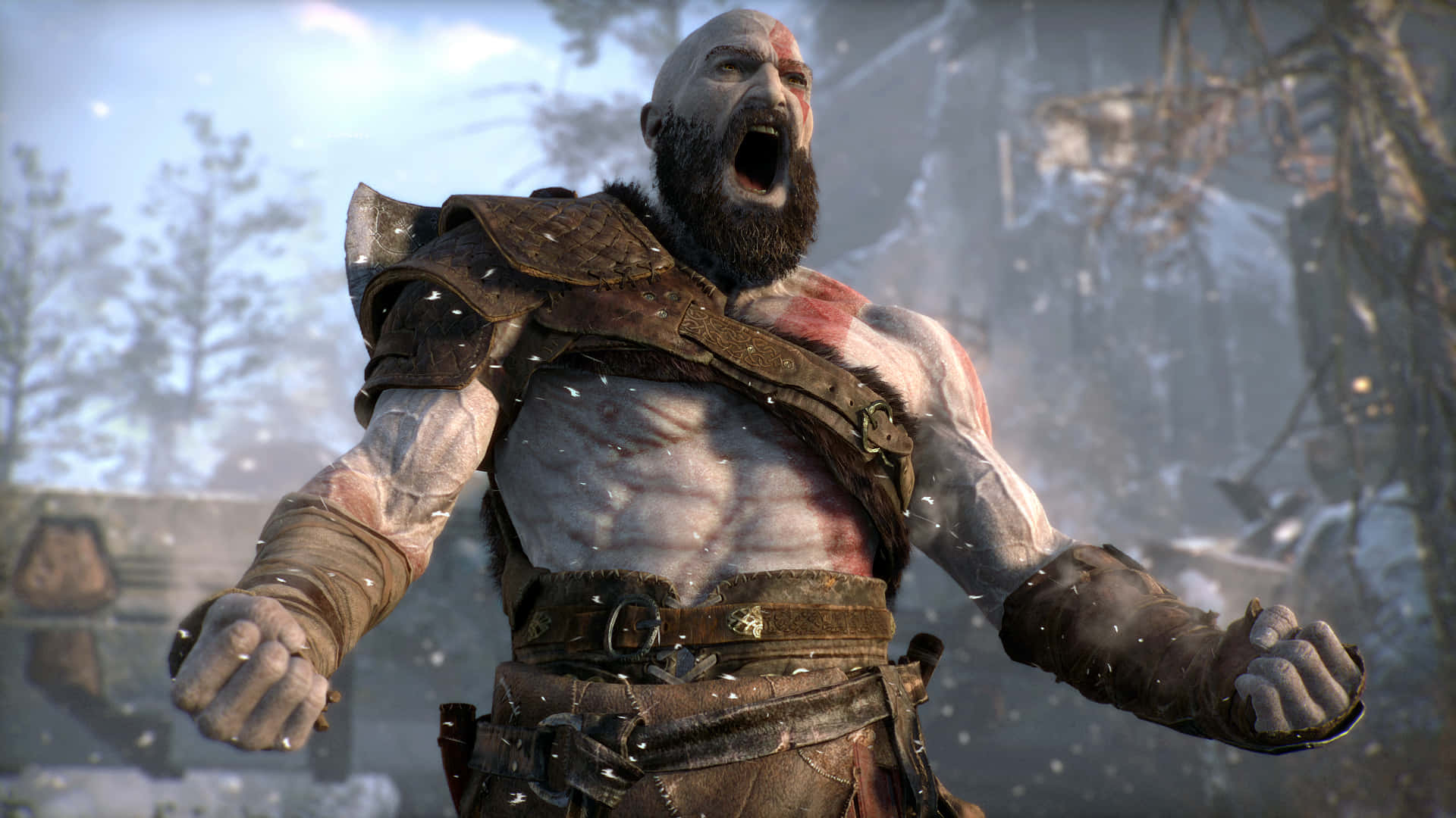 Kos ikke med Kratos - Han er klar til at kæmpe i God of War 5 Wallpaper