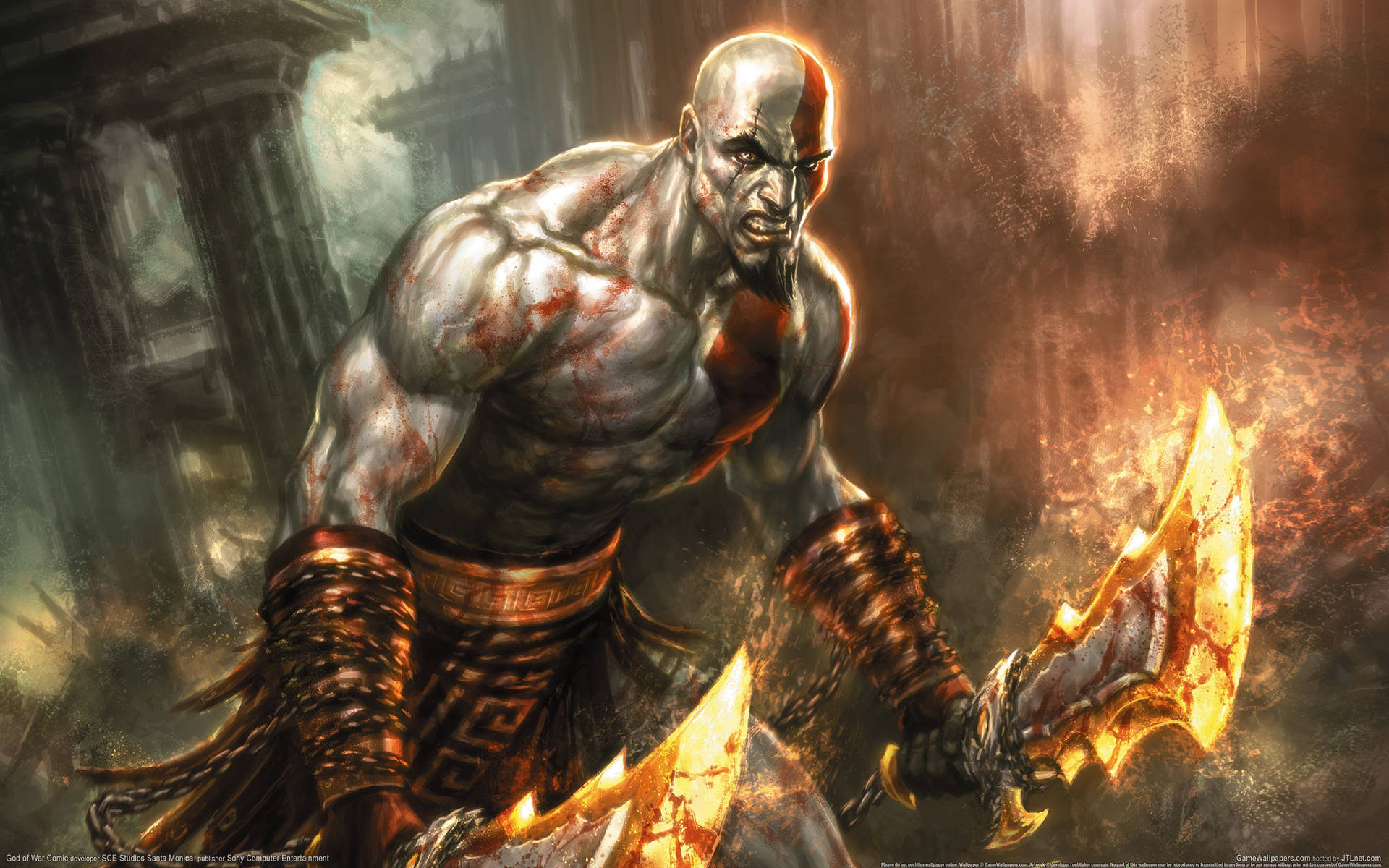 God of War's Kratos, Anger Unleashed Wallpaper